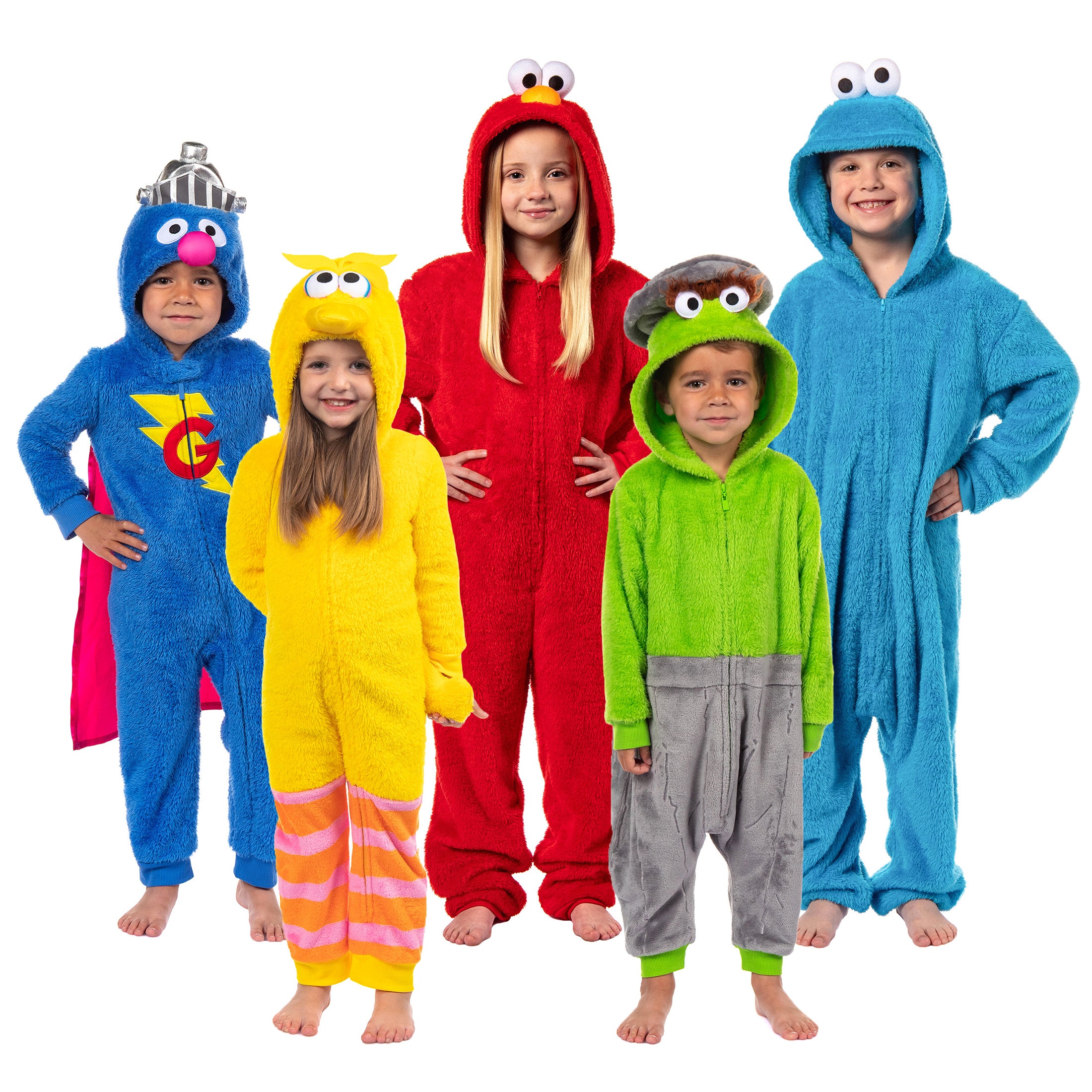 Sesame Street Union Suit Boys' Hooded One Piece Pajama (Elmo, 18/20)