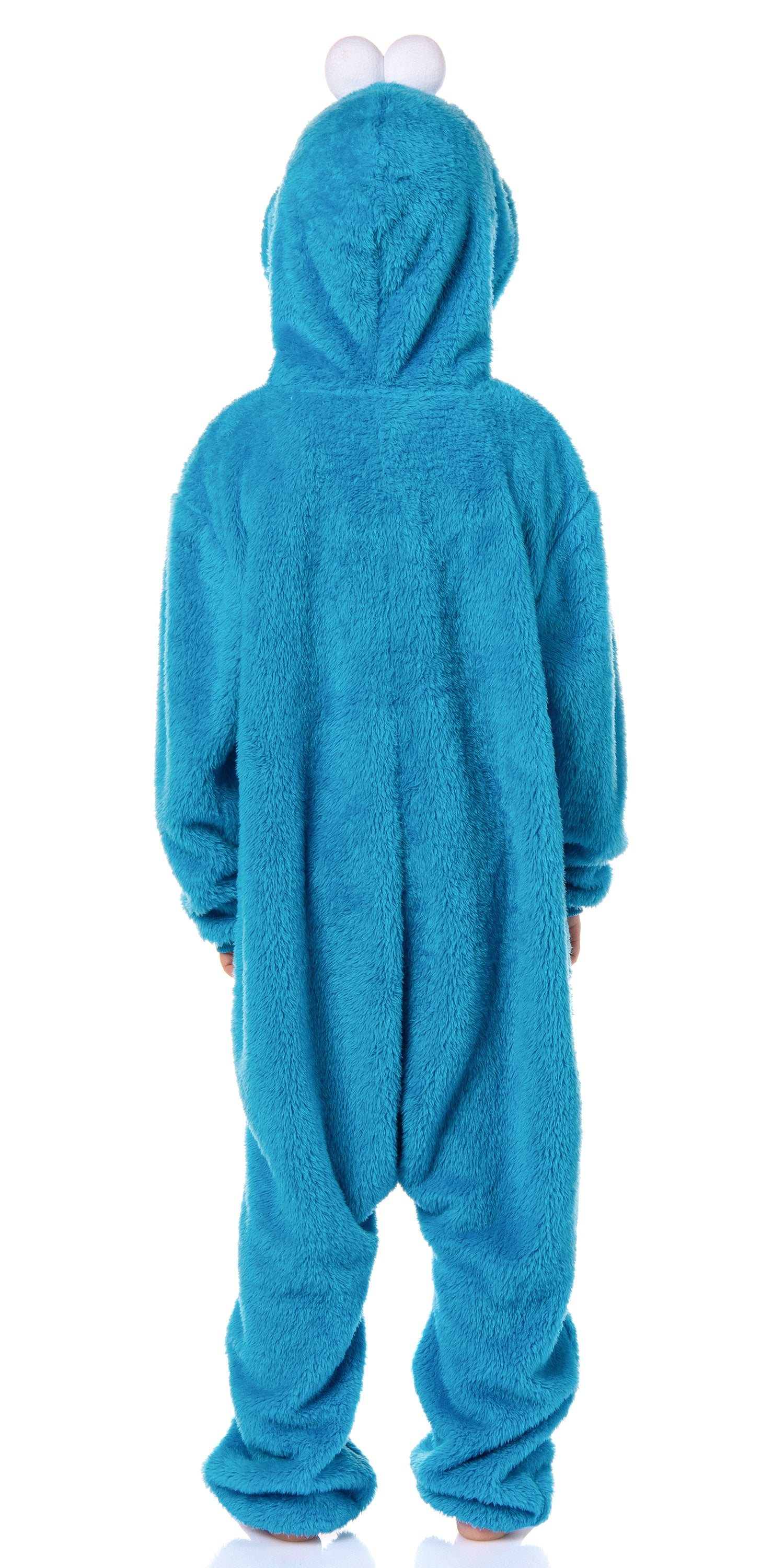 Sesame Street Union Suit Boys' Hooded One Piece Pajama (Cookie Monster, 14/16)