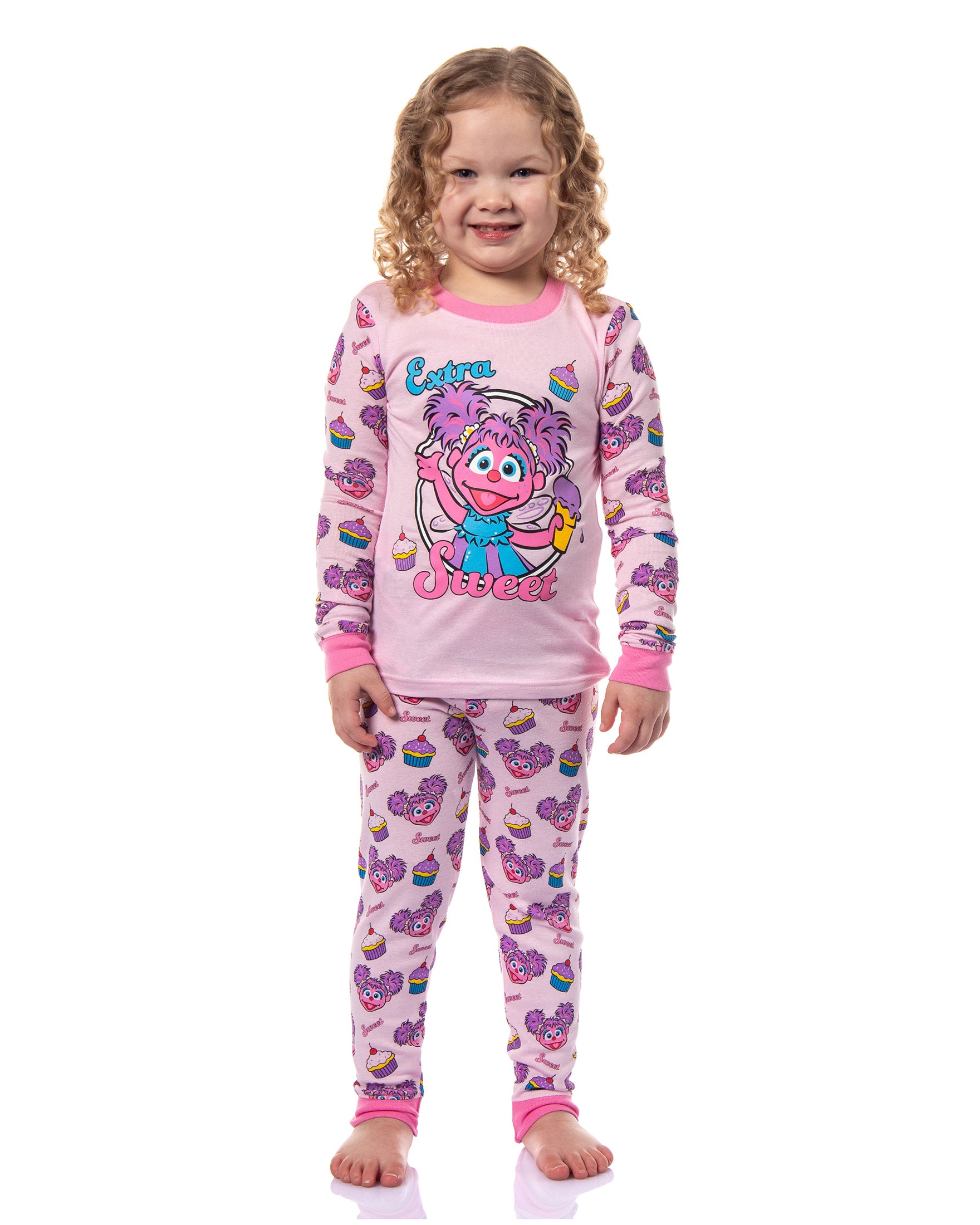 Sesame Street Toddler Girls' Abby Cadabby Extra Sweet 2 Piece Long Sleeve Pajama Set (3T)