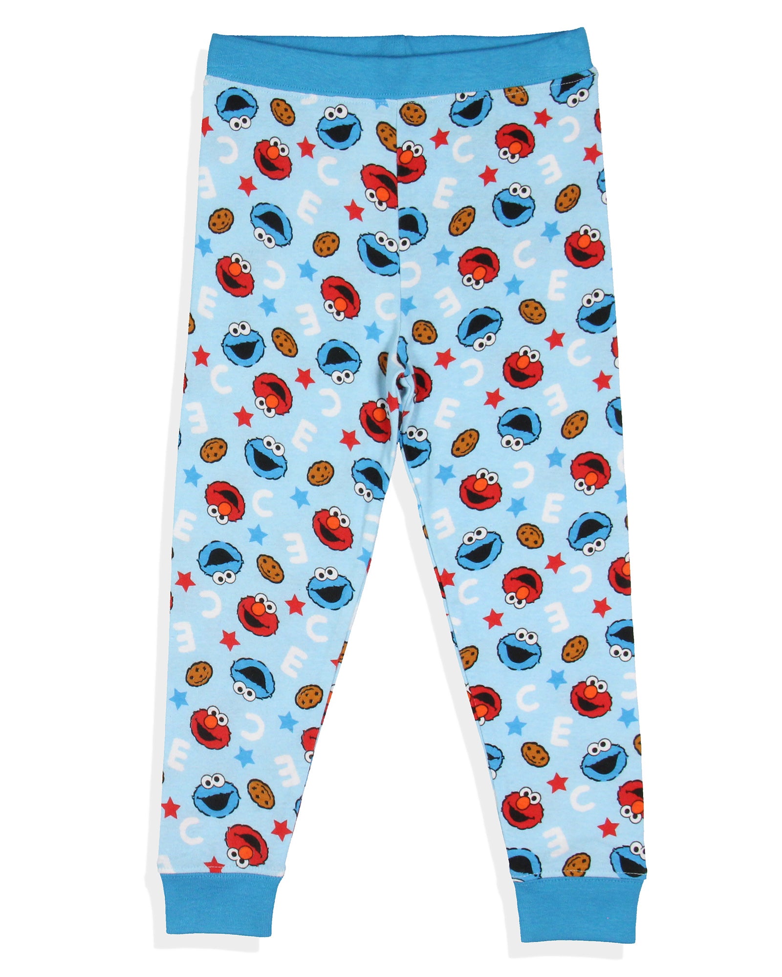 Sesame Street Toddler Boys' Cookie Monster Elmo Best Pals 2 Piece Long Sleeve Pajama Set (4T)
