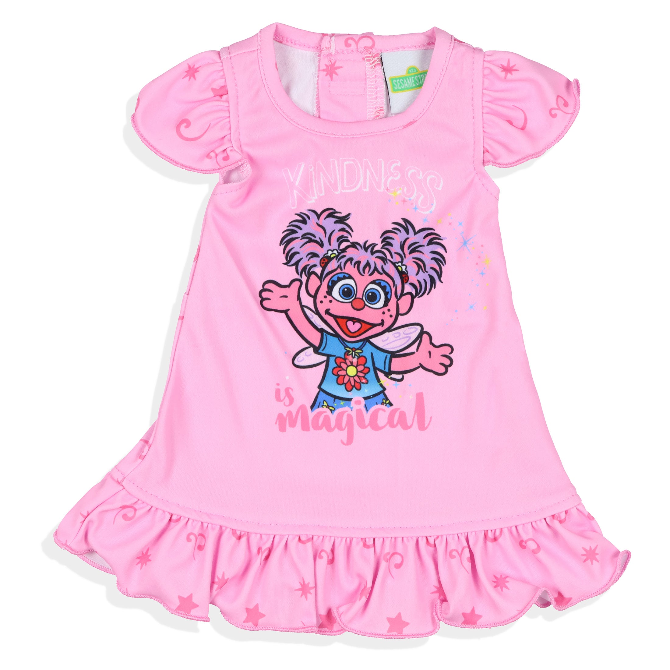 Sesame Street Pajamas Toddler Girls' Abby Cadabby Matching Doll Nightgown