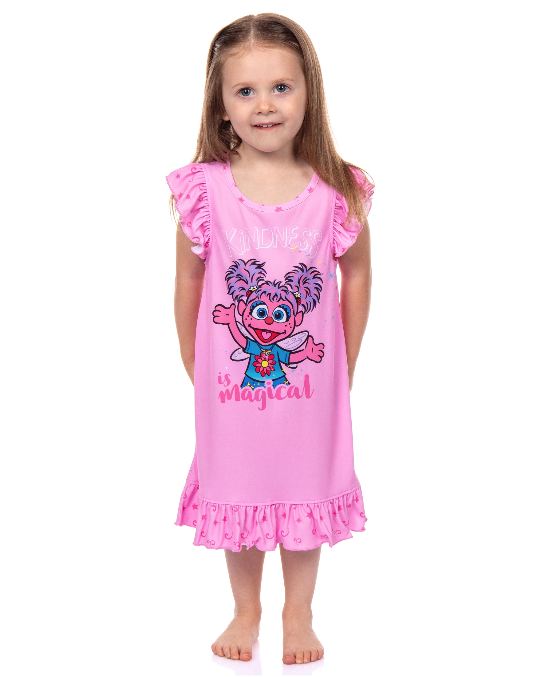 Sesame Street Pajamas Toddler Girls' Abby Cadabby Matching Doll Nightgown
