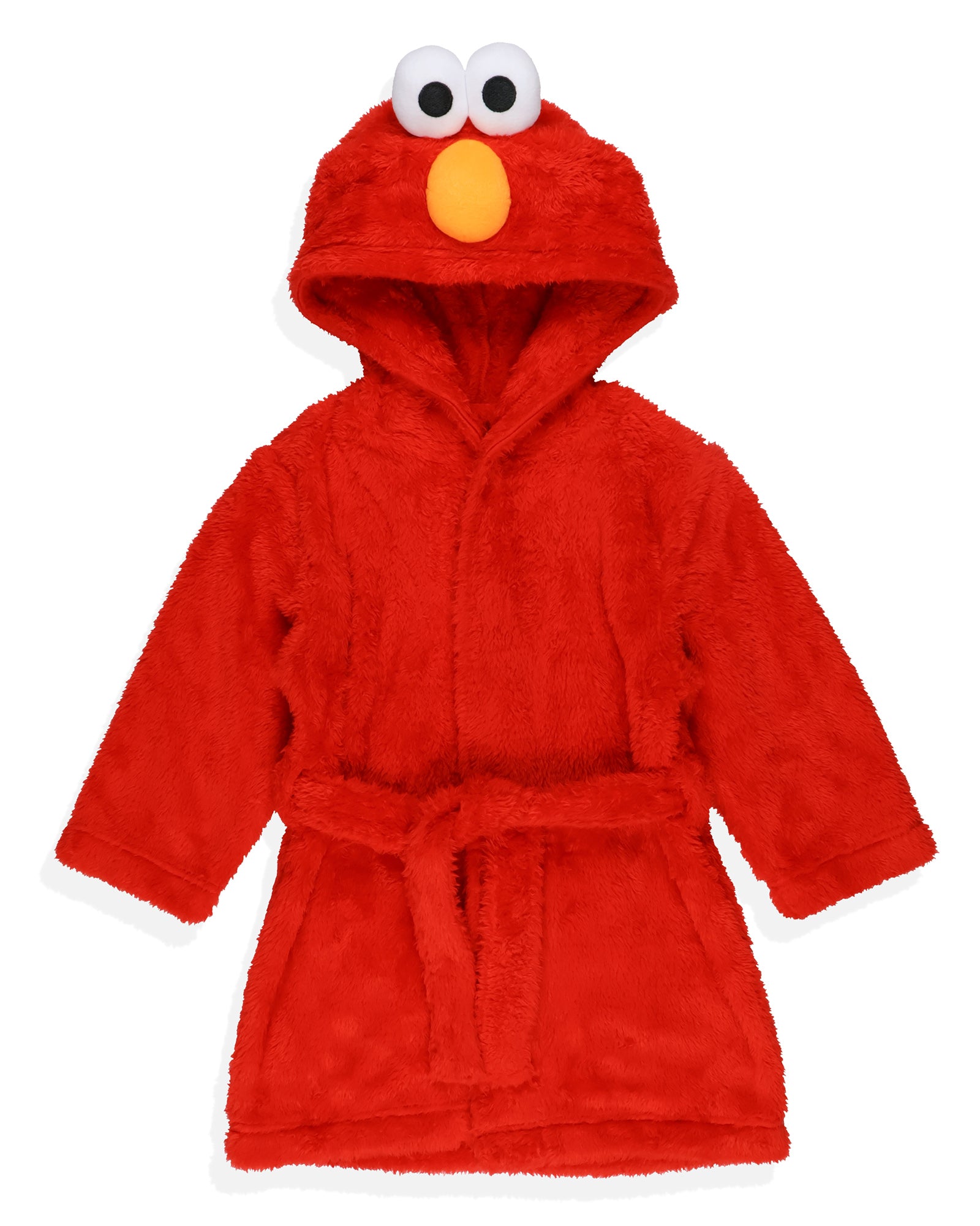 Sesame Street Toddler Robe Elmo Plush Faux Fur Hooded Bathrobe