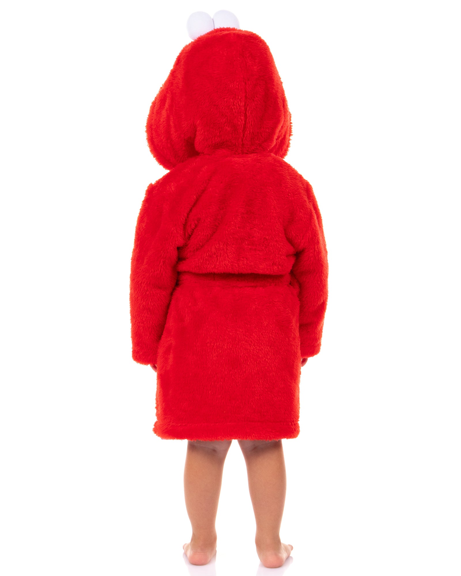 Sesame Street Toddler Robe Elmo Plush Faux Fur Hooded Bathrobe
