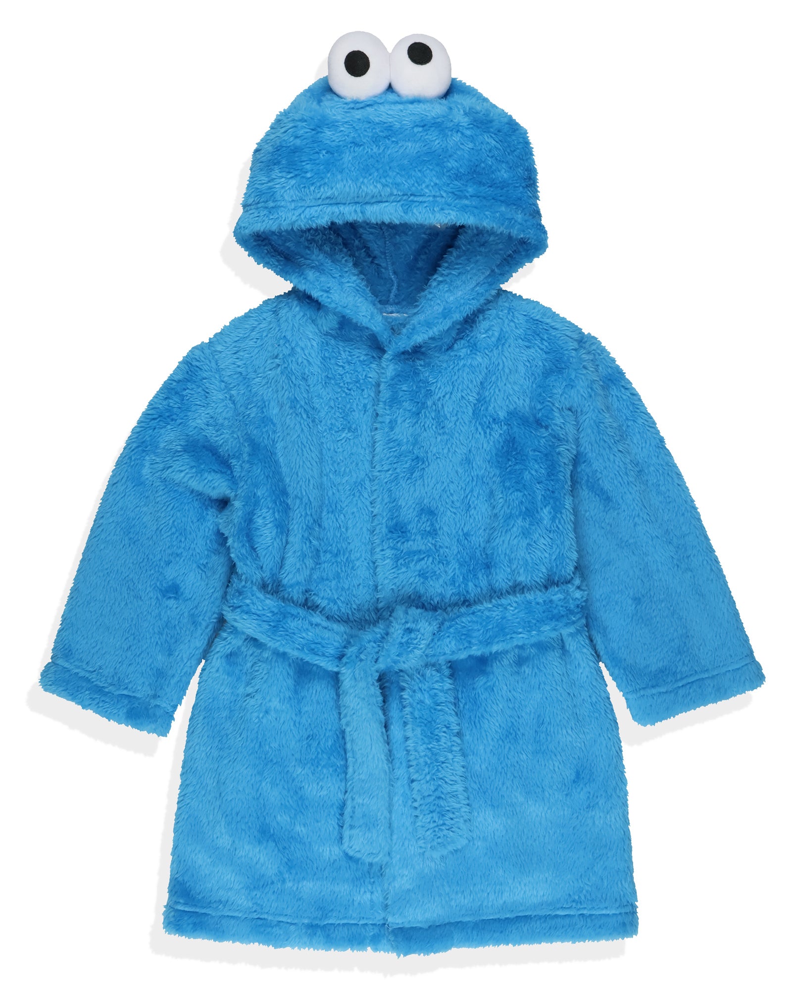 Sesame Street Robe Toddler Cookie Monster Faux Fur Hooded Bathrobe