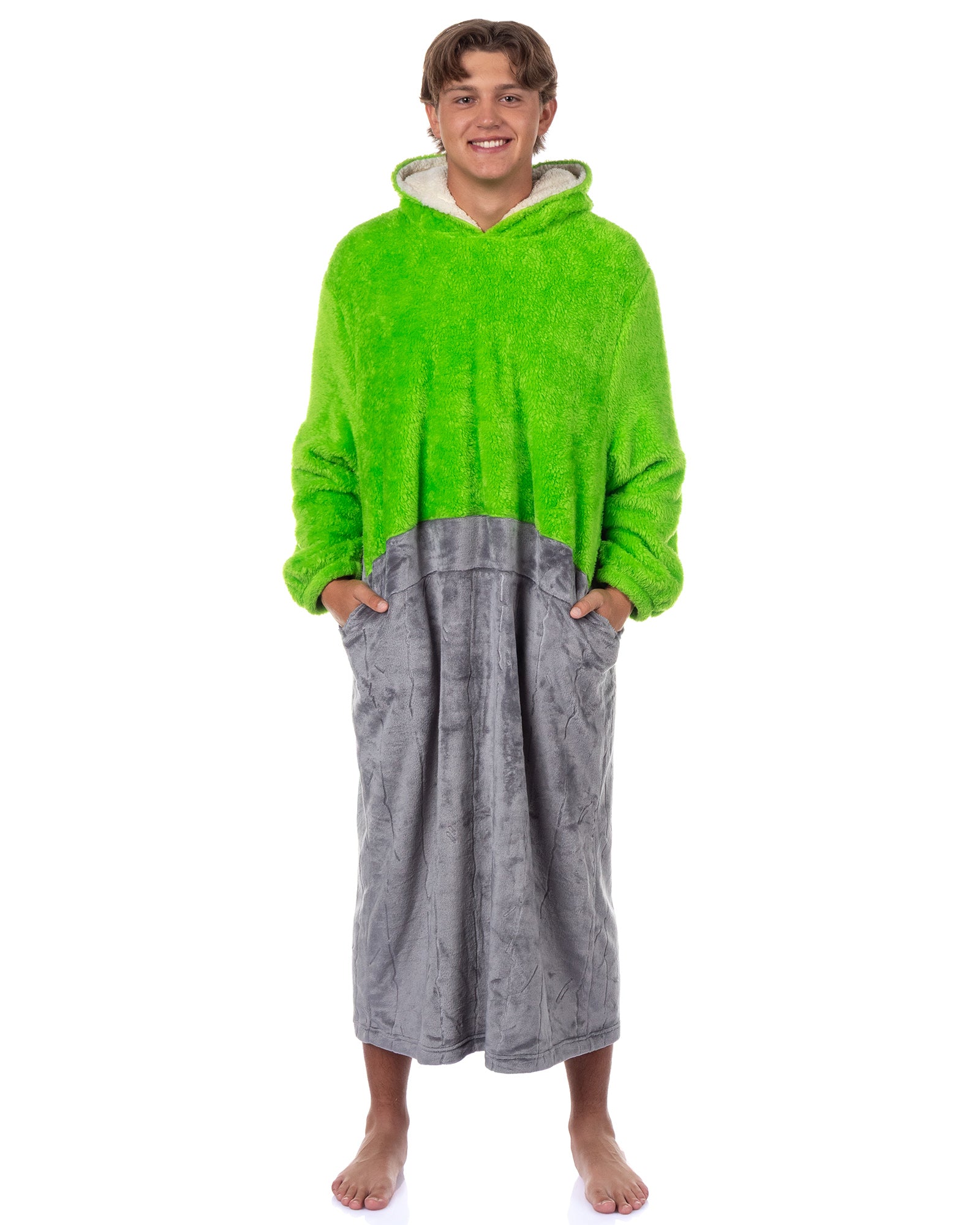 Sesame Street Oscar The Grouch Adult Wearable Hooded Blanket Sweatshirt