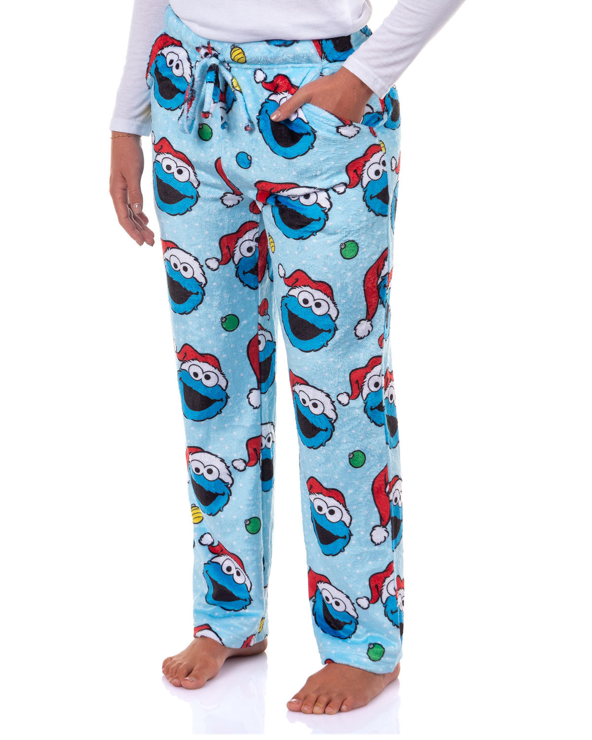 Sesame Street Cookie Monster Pajamas Women's Fleece Lounge Sleep Pants