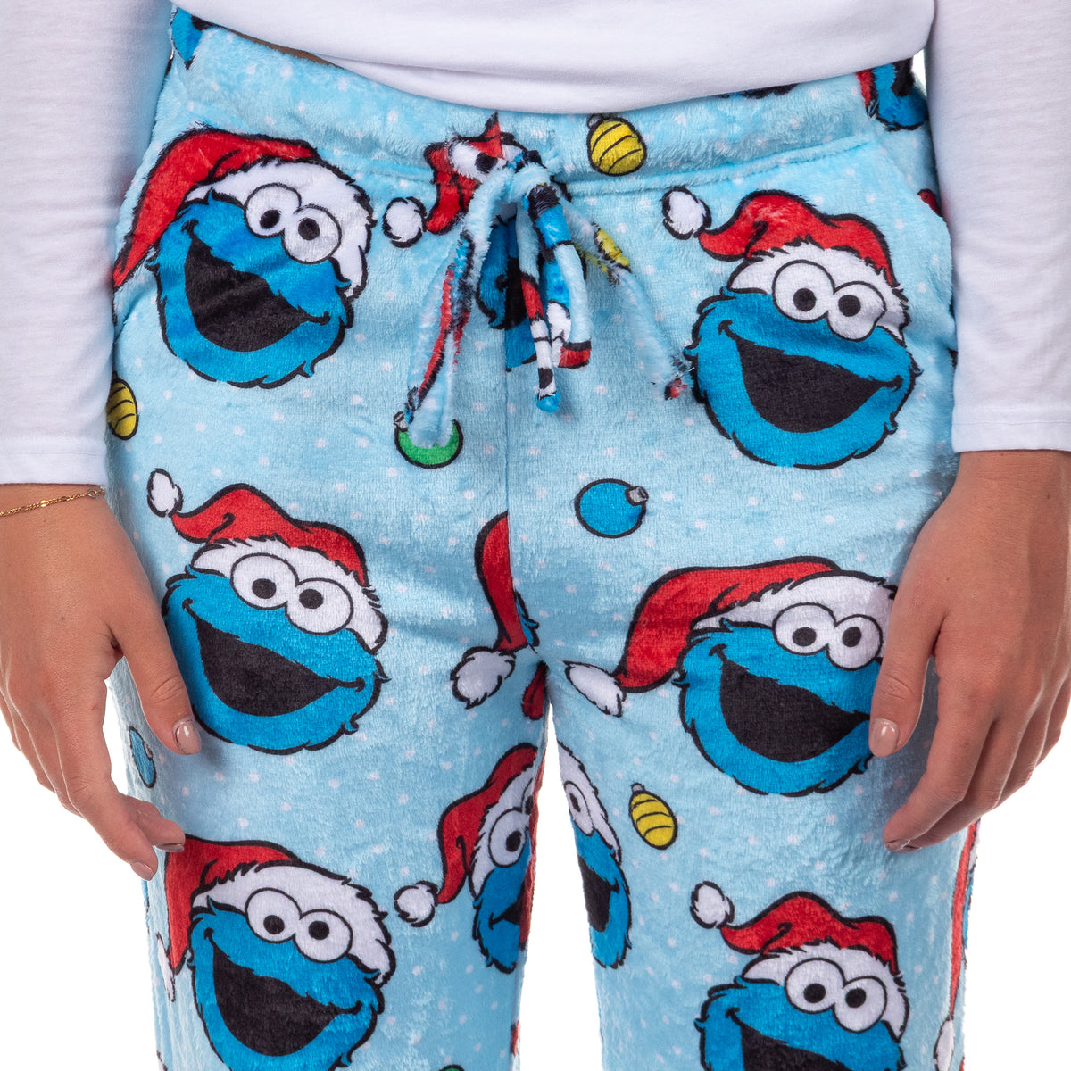 Sesame Street Cookie Monster Pajamas Women's Fleece Lounge Sleep Pants