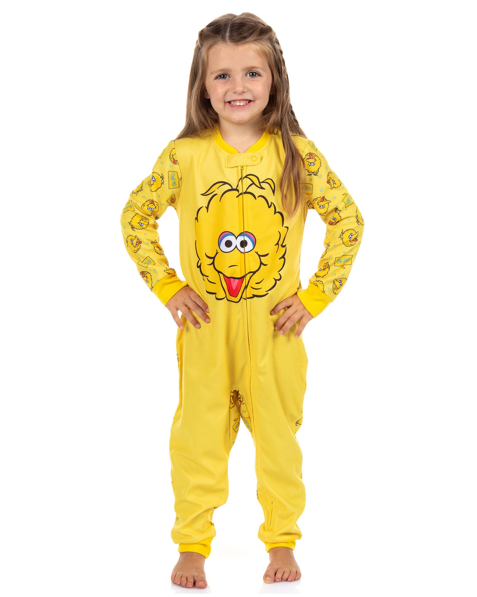 Sesame Street Big Bird Pajamas Toddler Fleece Footless Sleeper One Piece PJ