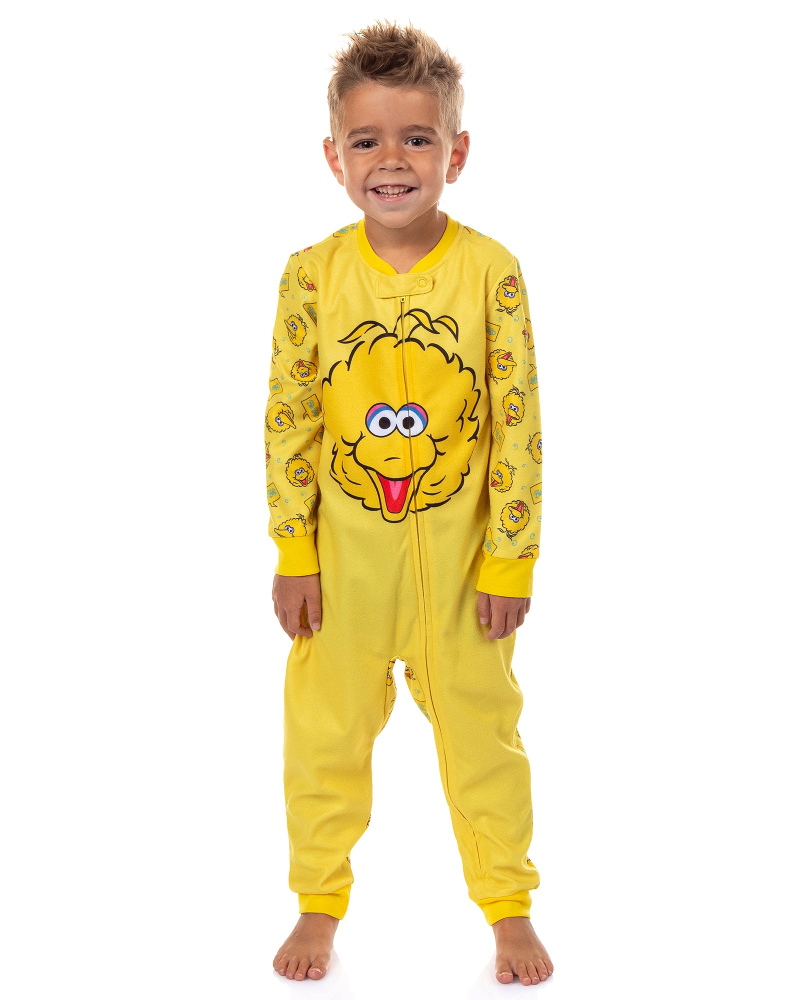 Sesame Street Big Bird Pajamas Toddler Fleece Footless Sleeper One Piece PJ