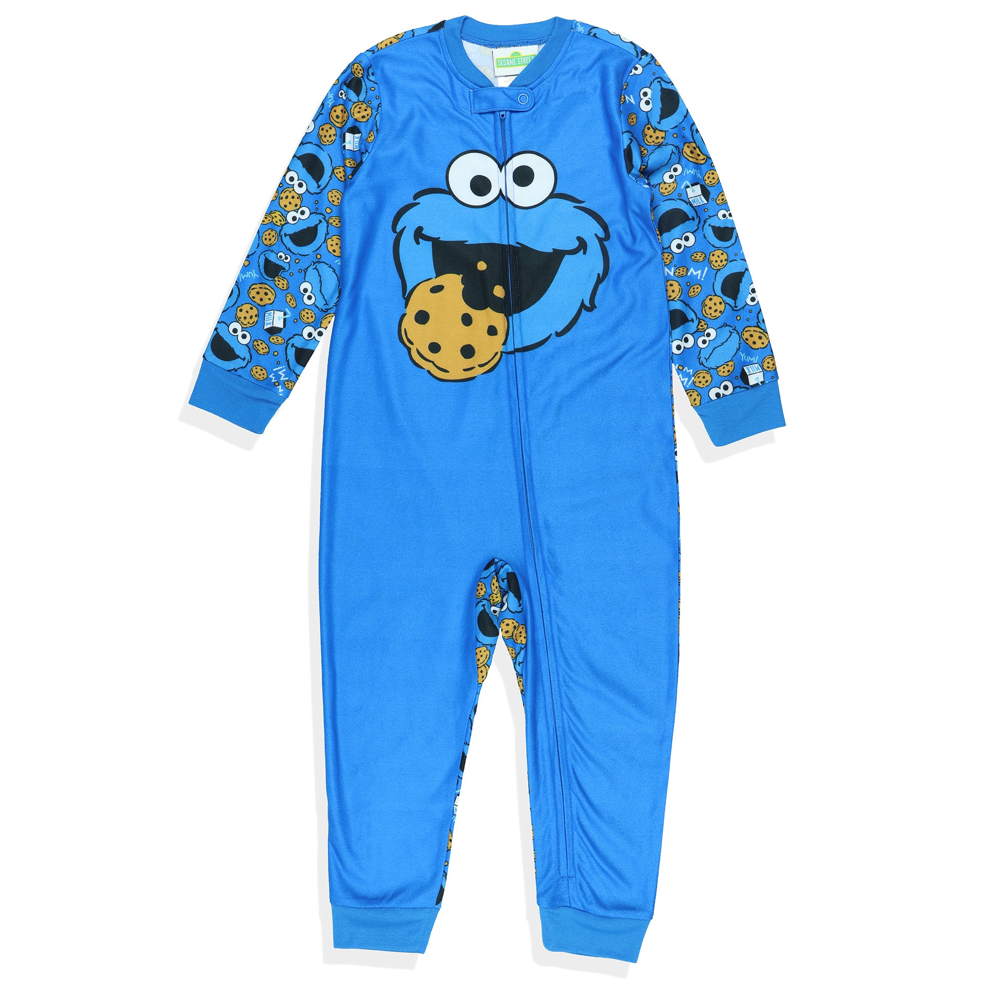 Sesame Street Cookie Monster Pajamas Toddler Zip Front Footless Sleeper
