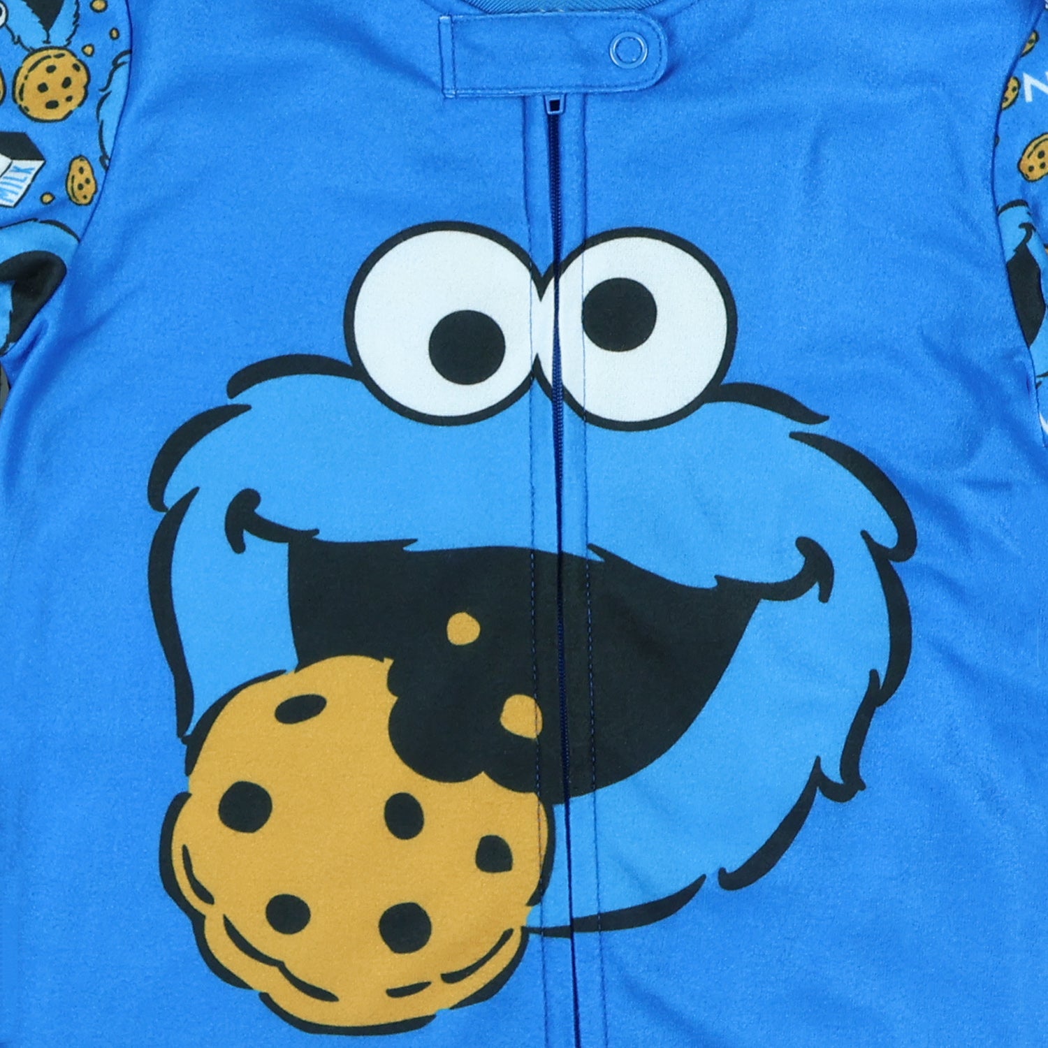 Sesame Street Cookie Monster Pajamas Toddler Zip Front Footless Sleeper