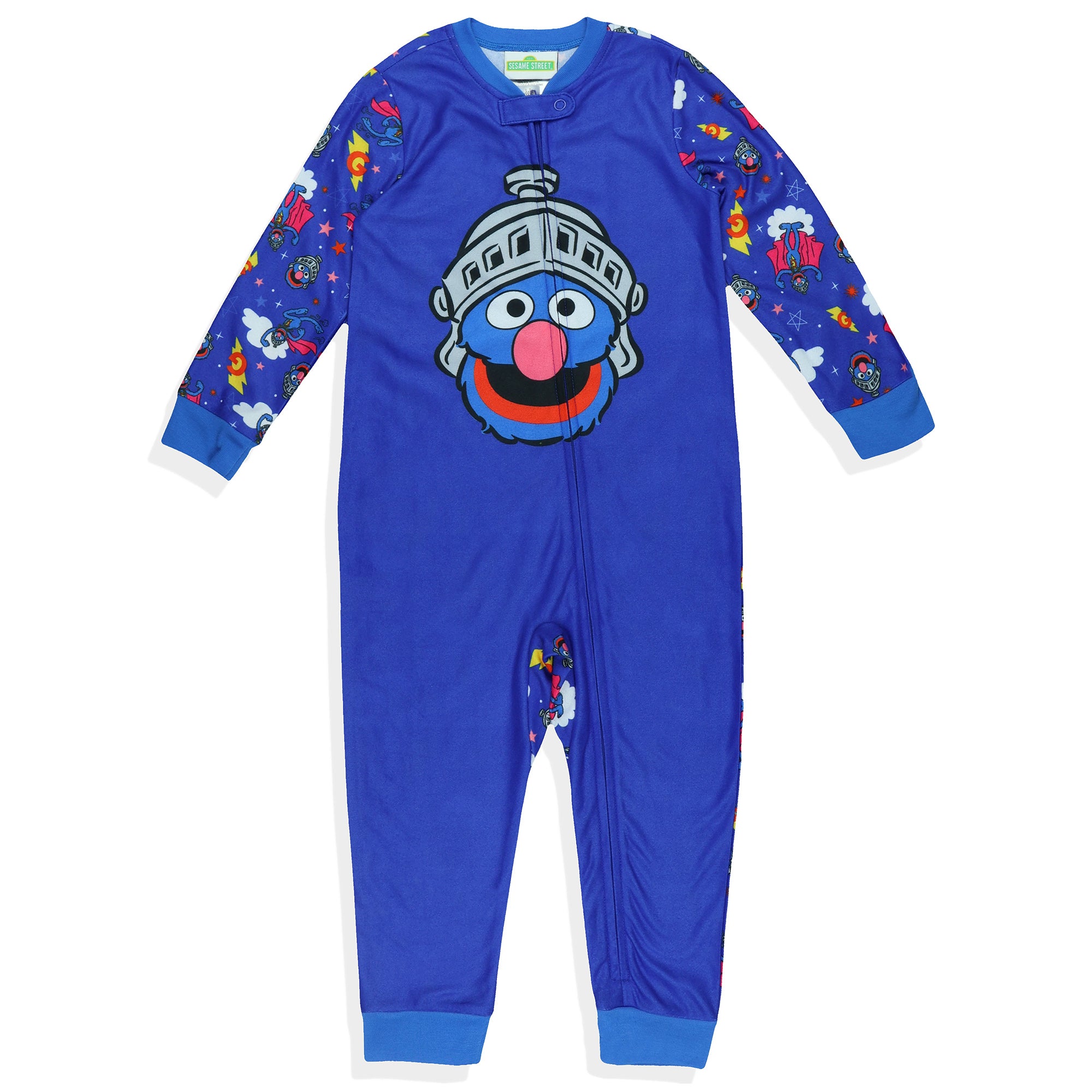 Sesame Street Super Grover Pajamas Toddler Zip Front Footless Sleeper