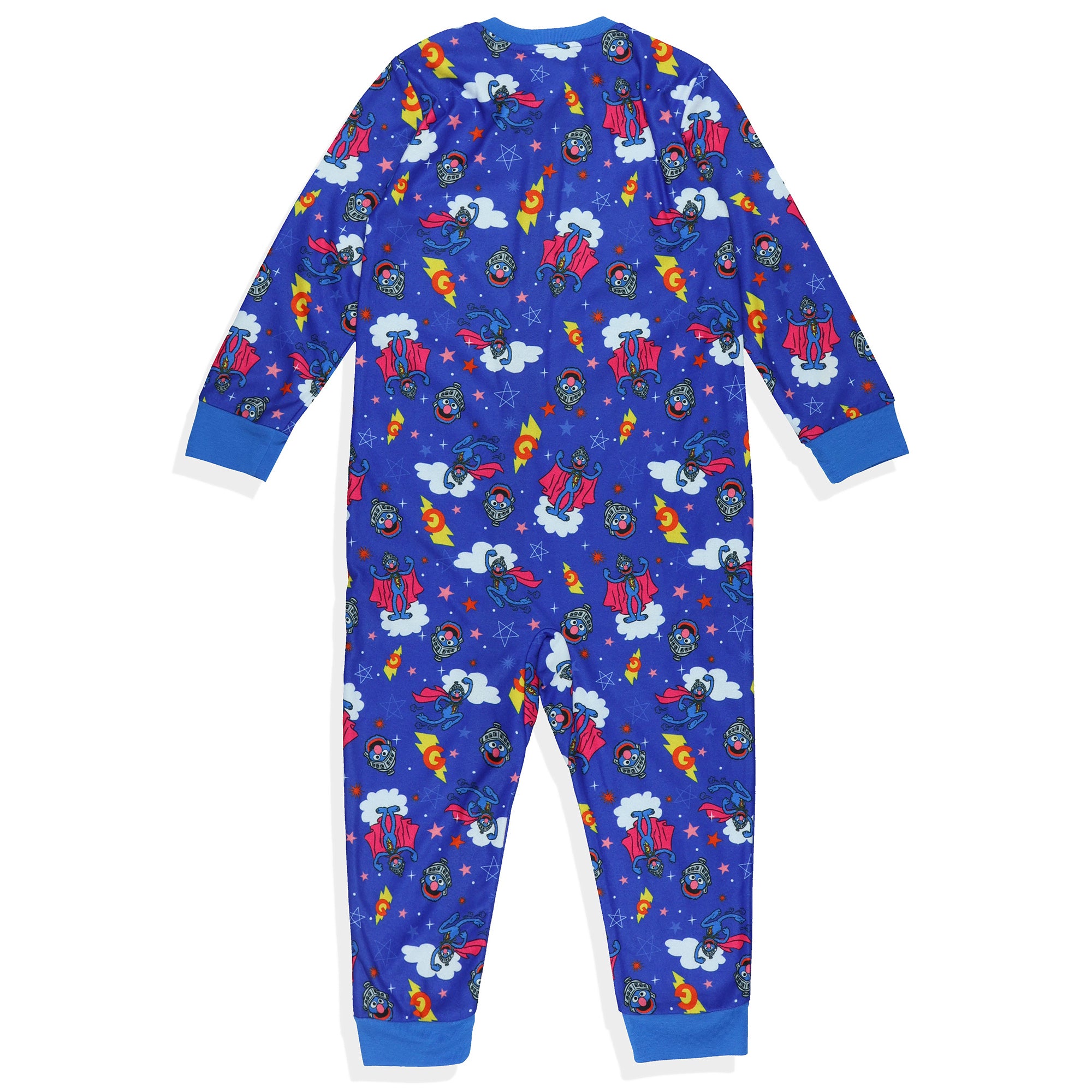 Sesame Street Super Grover Pajamas Toddler Zip Front Footless Sleeper