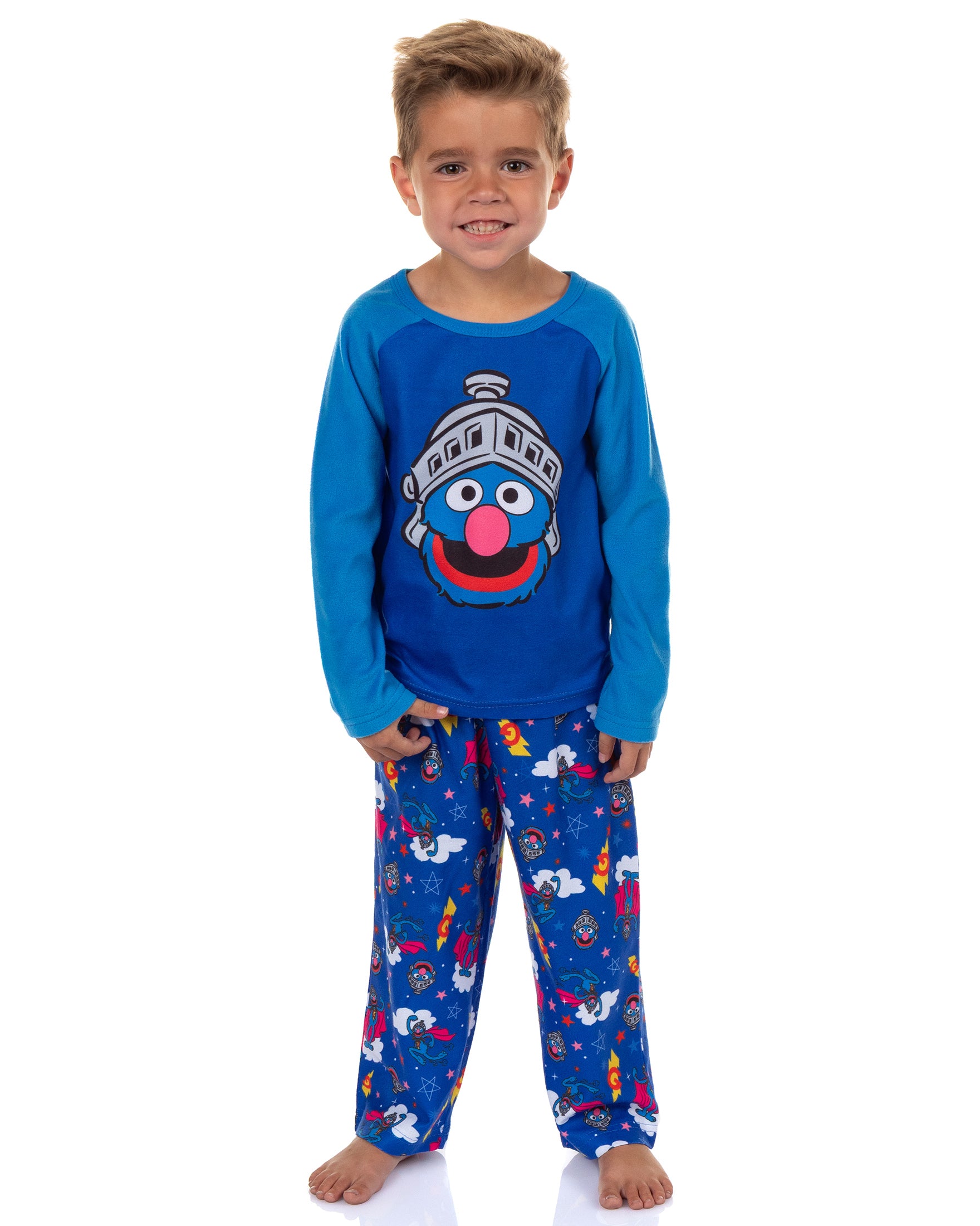 Sesame Street Pajamas Toddler Boy's Super Grover Long Sleeve and Pant Set
