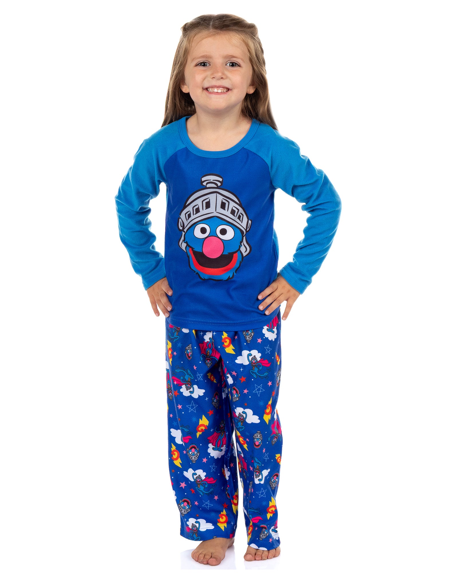 Sesame Street Pajamas Toddler Boy's Super Grover Long Sleeve and Pant Set