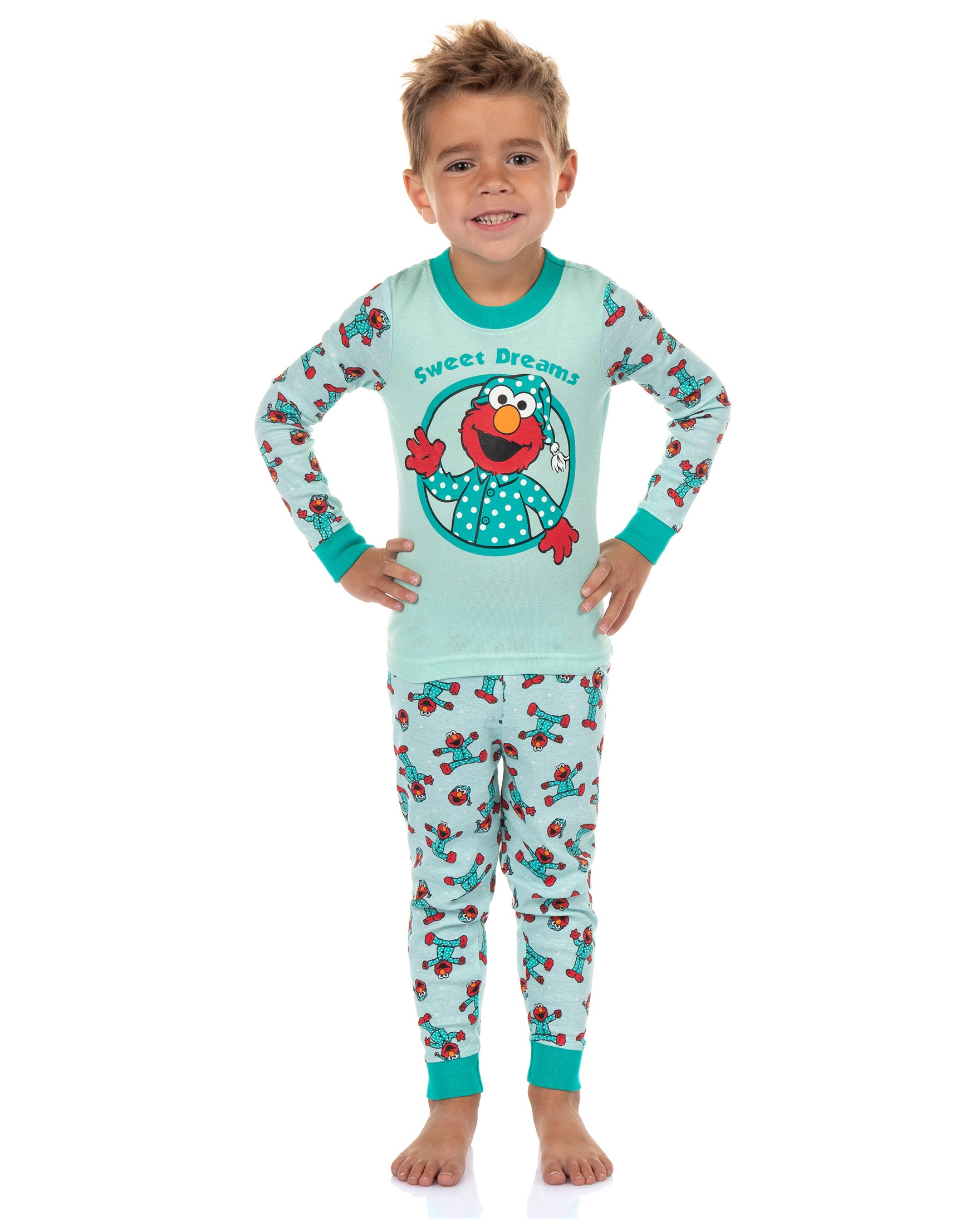 Sesame Street Elmo Pajamas Toddler Boys' Sweet Dreams Tight Fit Sleep Set