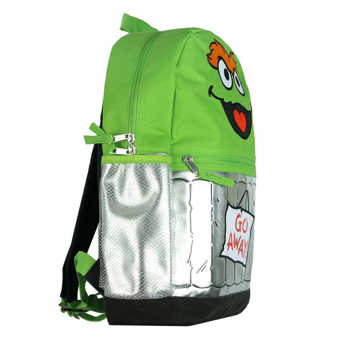 Sesame Street Oscar the Grouch Go Away! Backpack 16" Padded Adjustable Straps