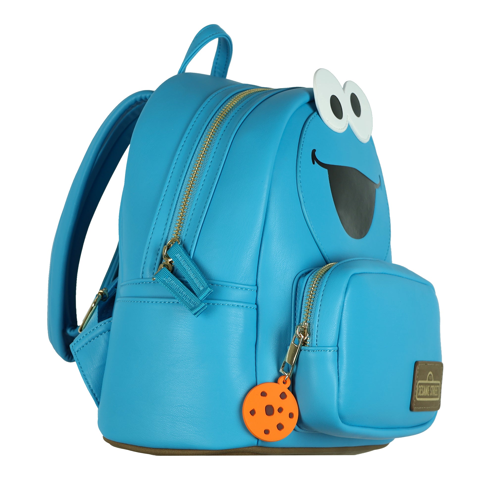 Sesame Street Cookie Monster 11" Mini Backpack Character Faux-Leather Small Purse
