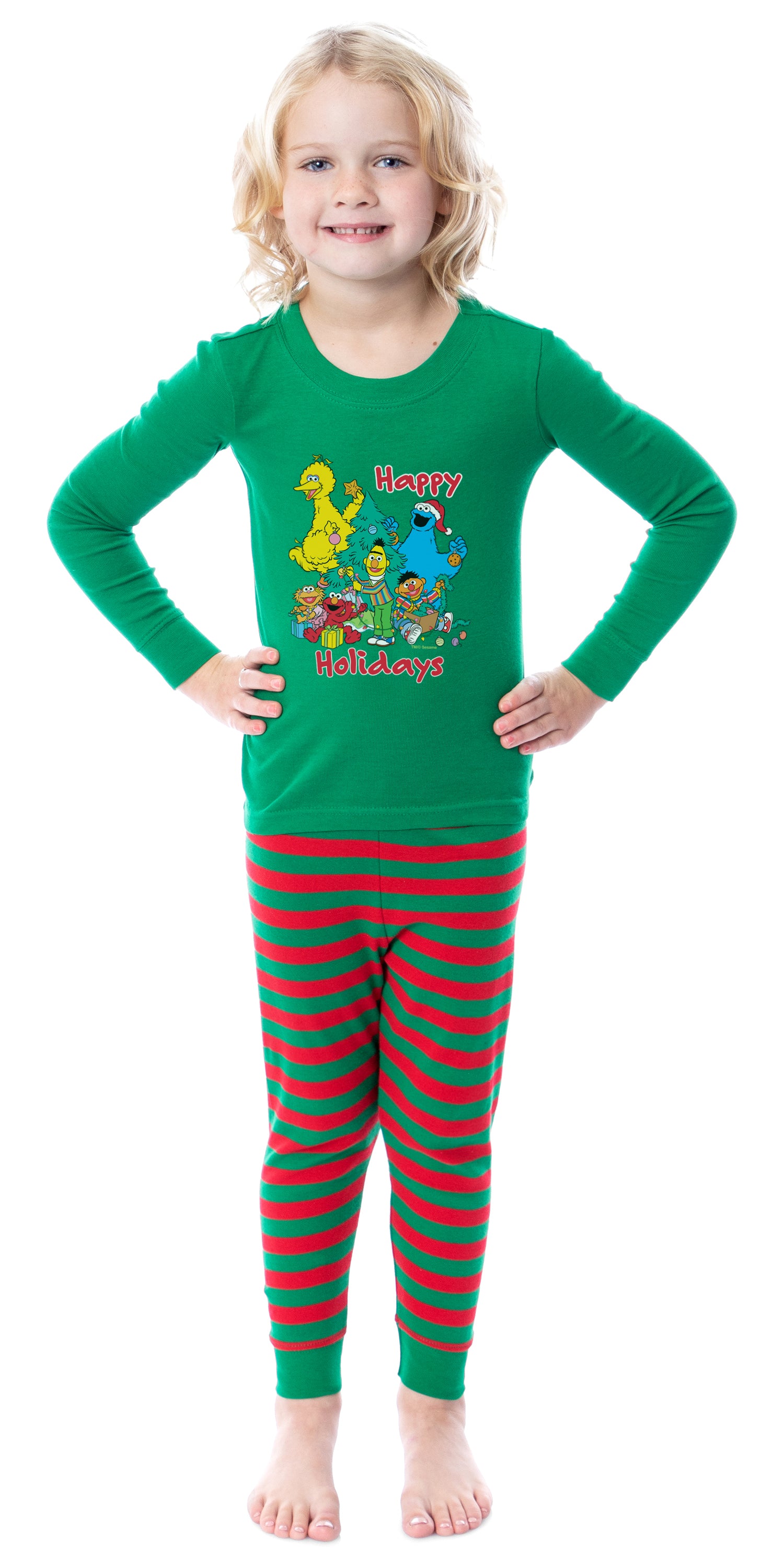 Sesame Street Unisex Family Christmas Happy Holidays Sleep Pajama Set