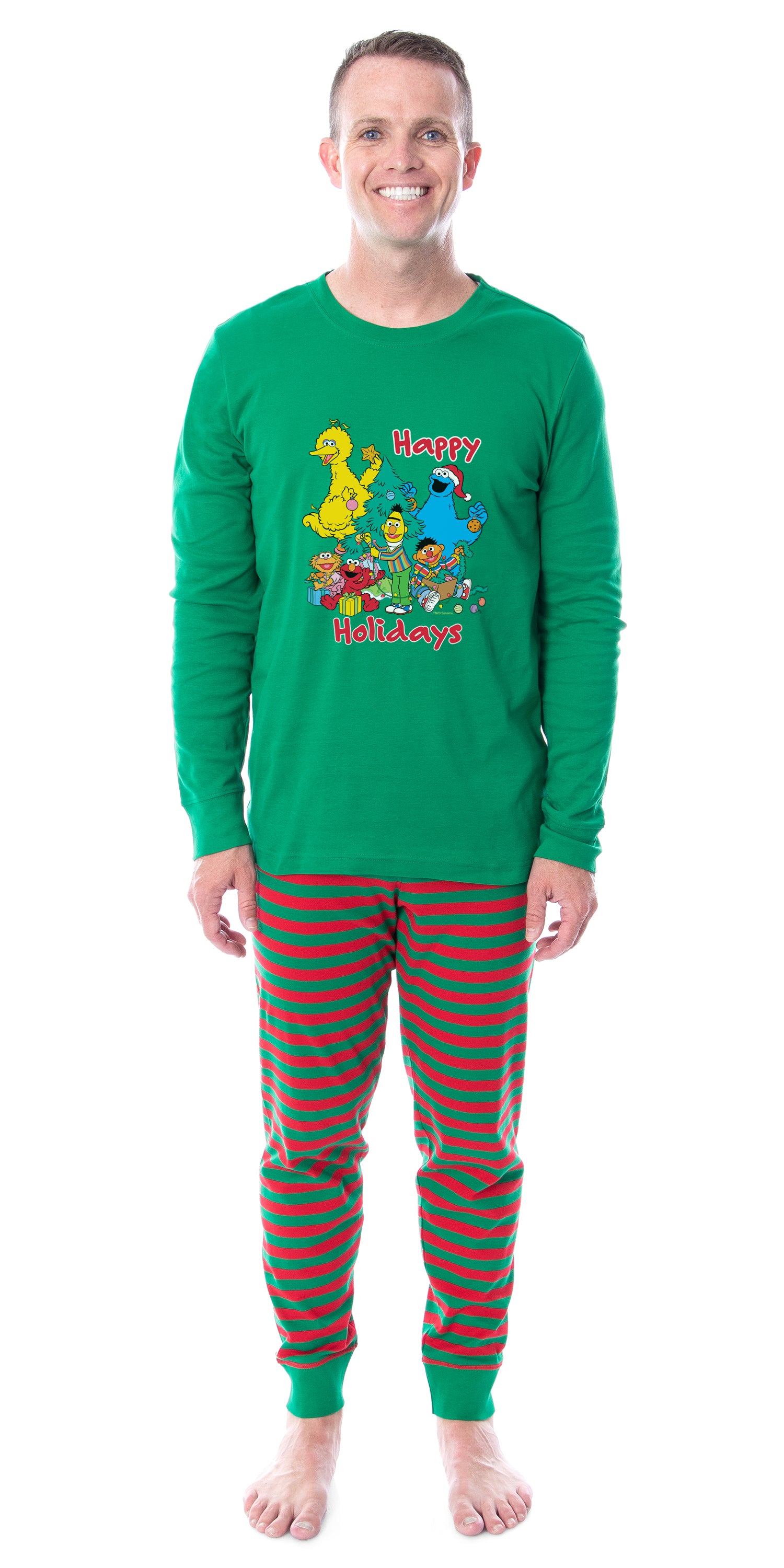 Sesame Street Child Boys' Christmas Happy Holidays Sleep Pajama Set