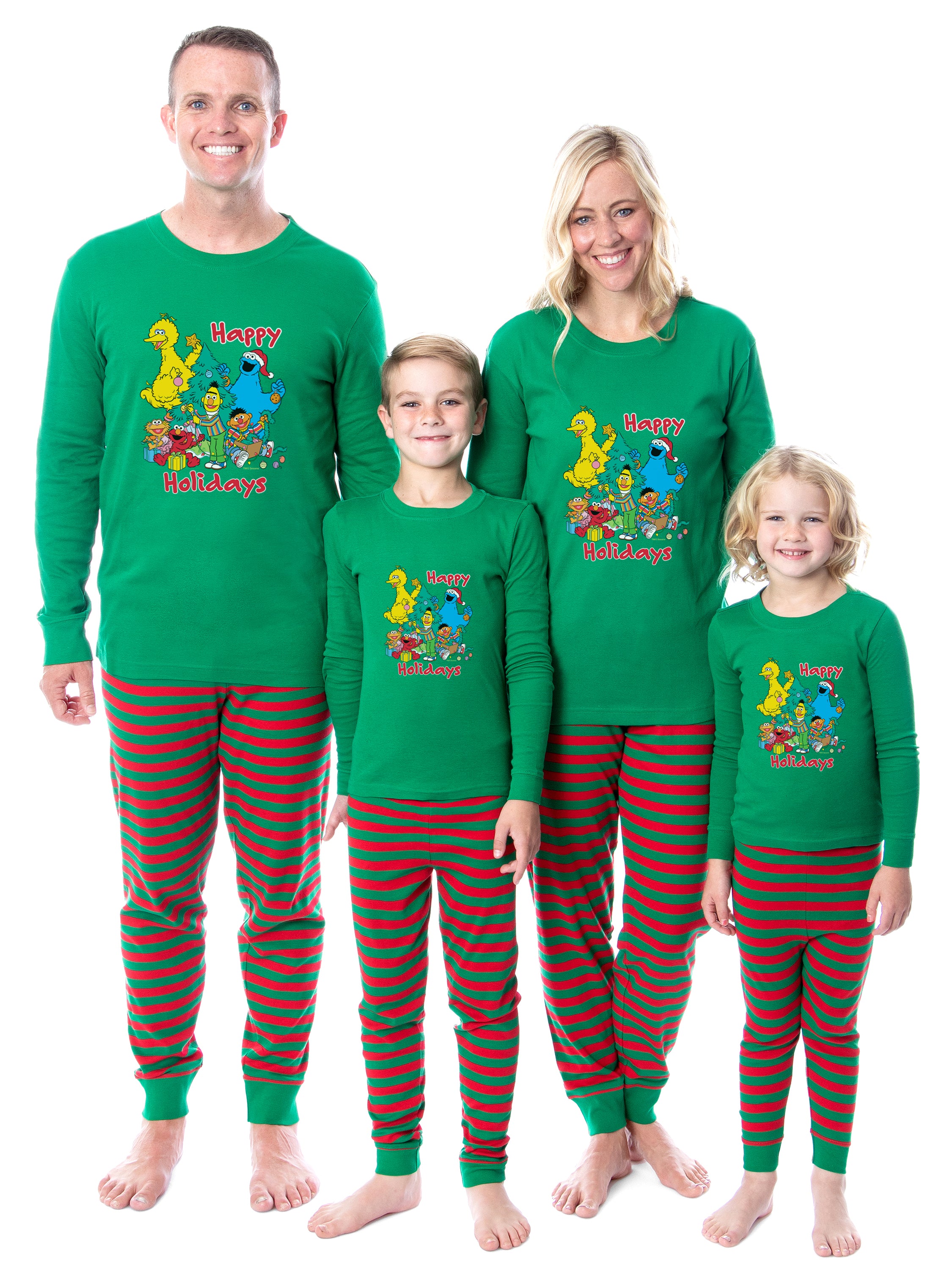 Sesame Street Unisex Family Christmas Happy Holidays Sleep Pajama Set