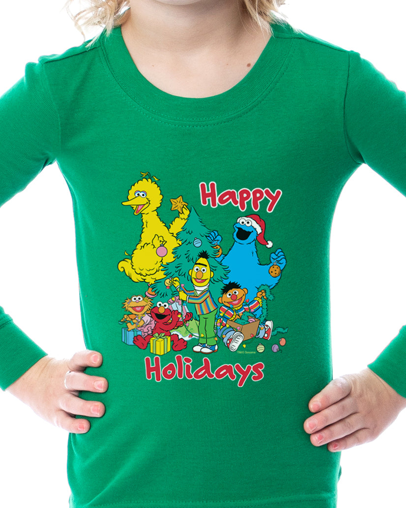 Sesame Street Child Boys' Christmas Happy Holidays Sleep Pajama Set