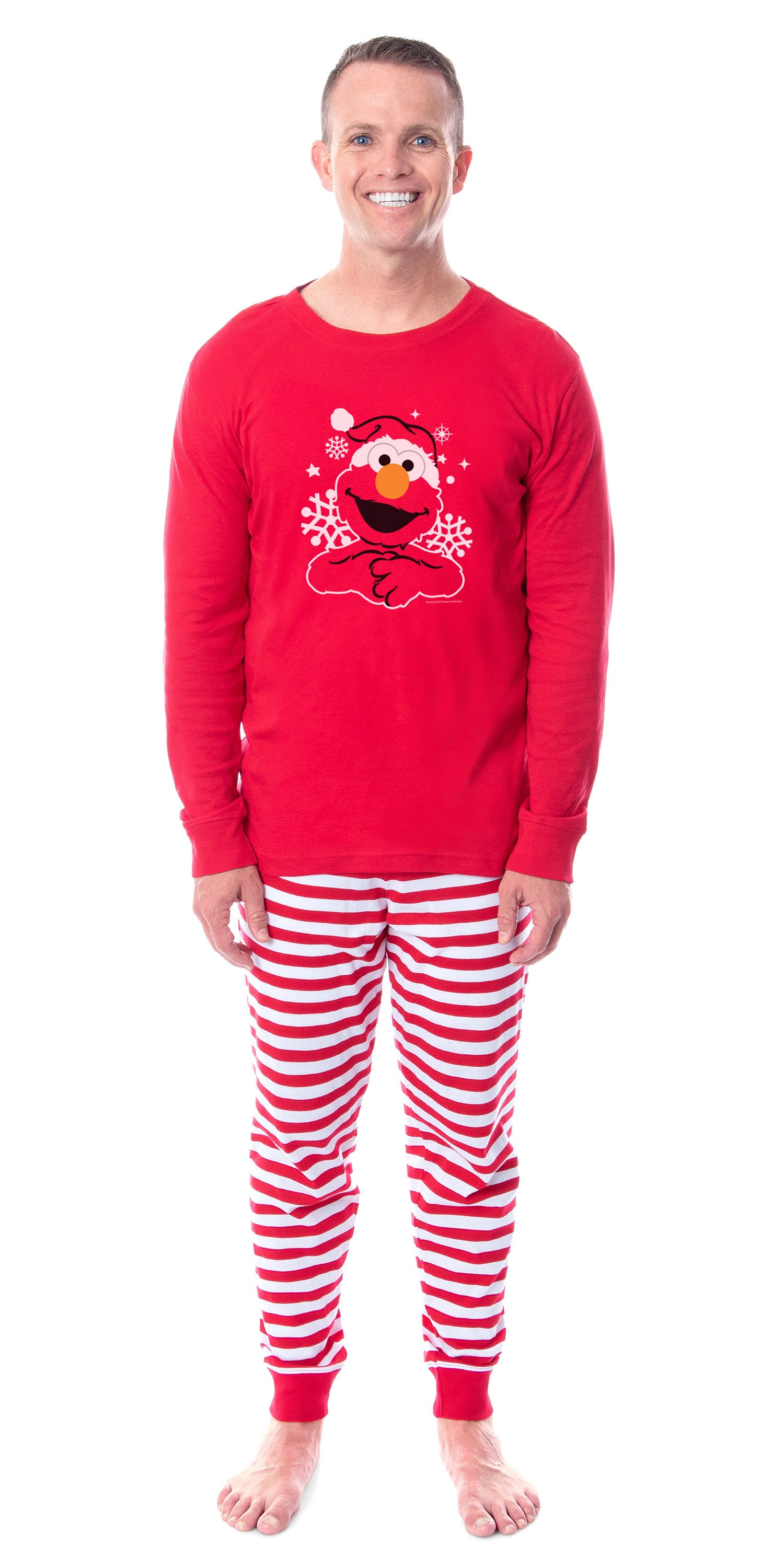 Sesame Street Unisex Family Christmas Santa Elmo Sleep Pajama Set