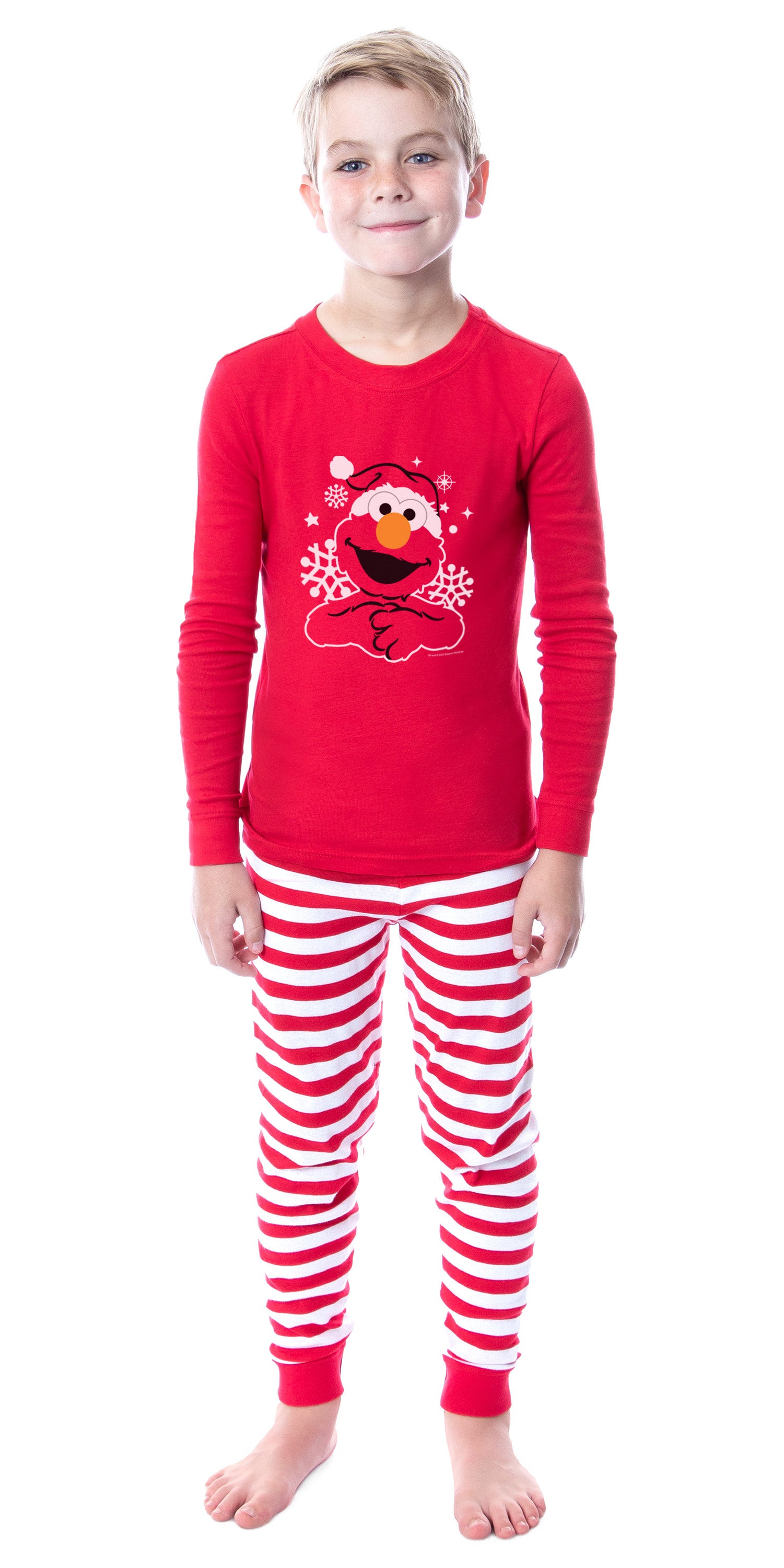 Sesame Street Unisex Family Christmas Santa Elmo Sleep Pajama Set