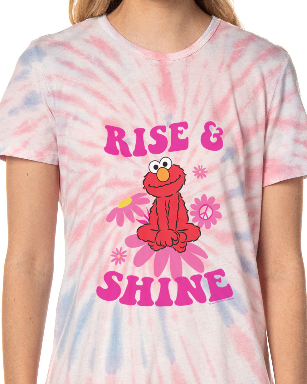 Sesame Street Women's Elmo Rise and Shine Nightgown Sleep Pajama Shirt For Adults