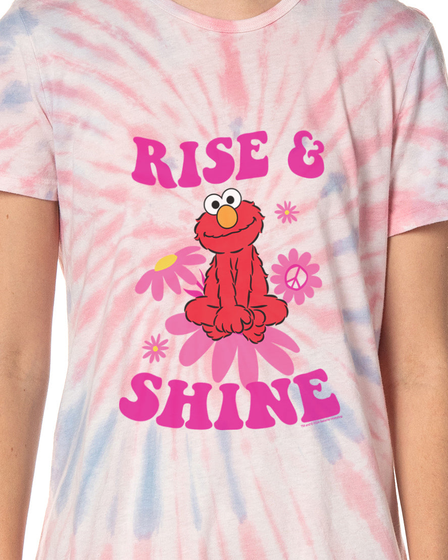 Sesame Street Women's Elmo Rise and Shine Nightgown Sleep Pajama Shirt