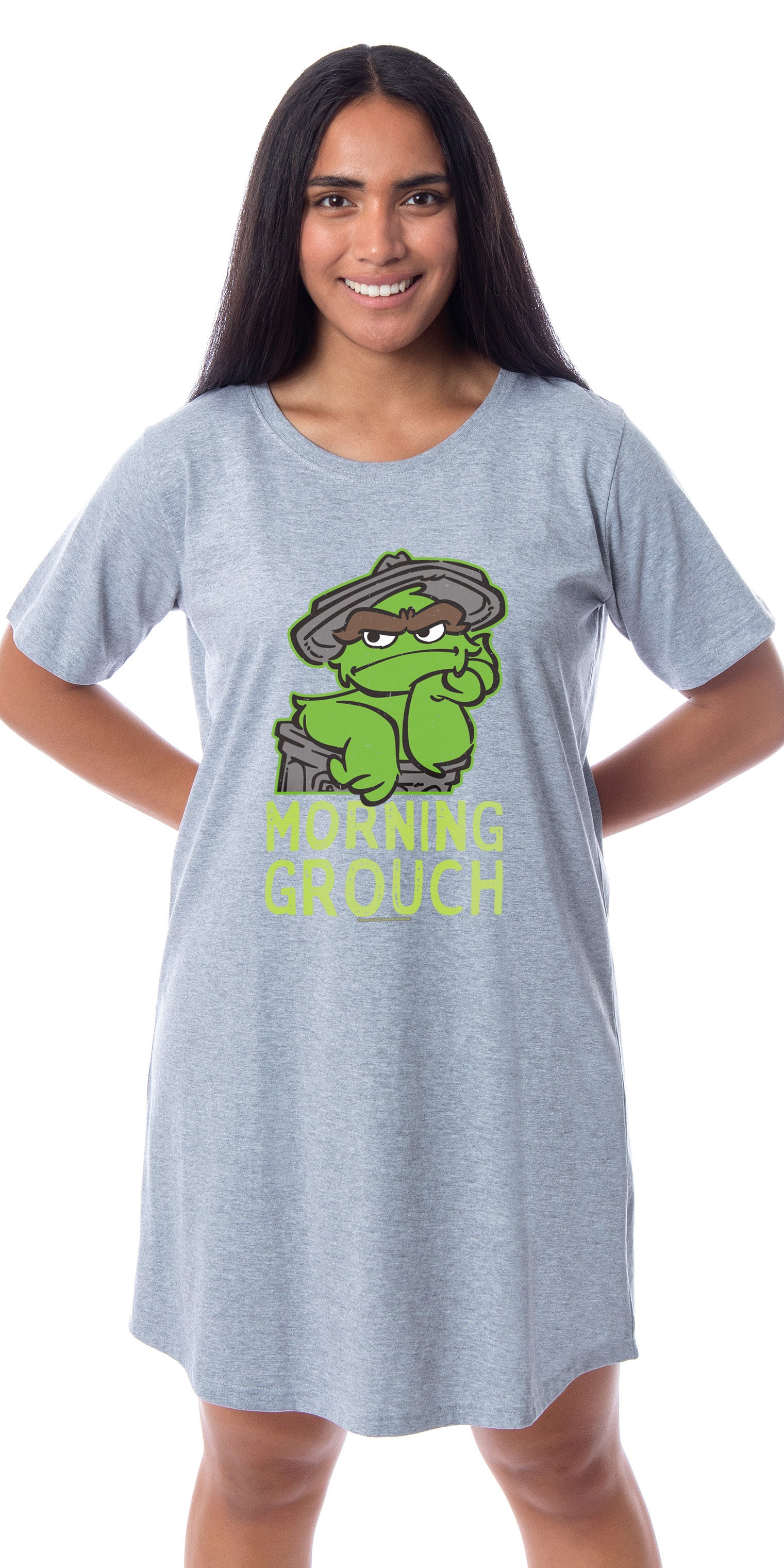 Sesame Street Women's Oscar the Grouch Pajama Dorm Sleep Shirt Nightgown