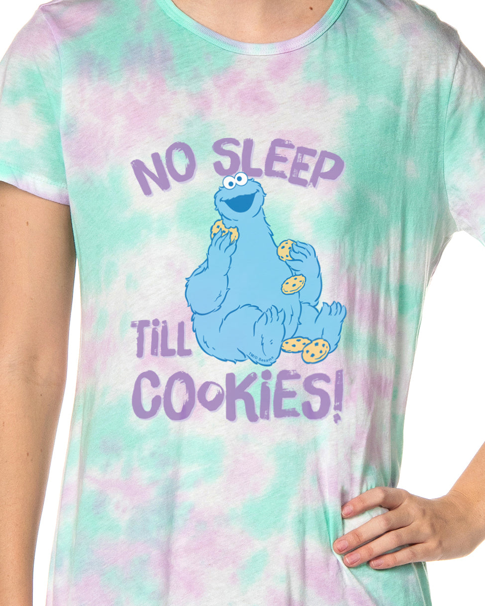 Sesame Street Women's Cookie Monster Nightgown Sleep Pajama Shirt For Adults