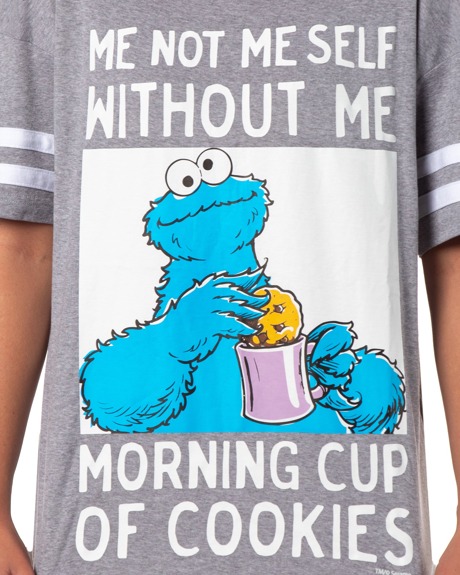 Sesame Street Women's Cookie Monster Nightgown Pajama Shirt Dress For Adults