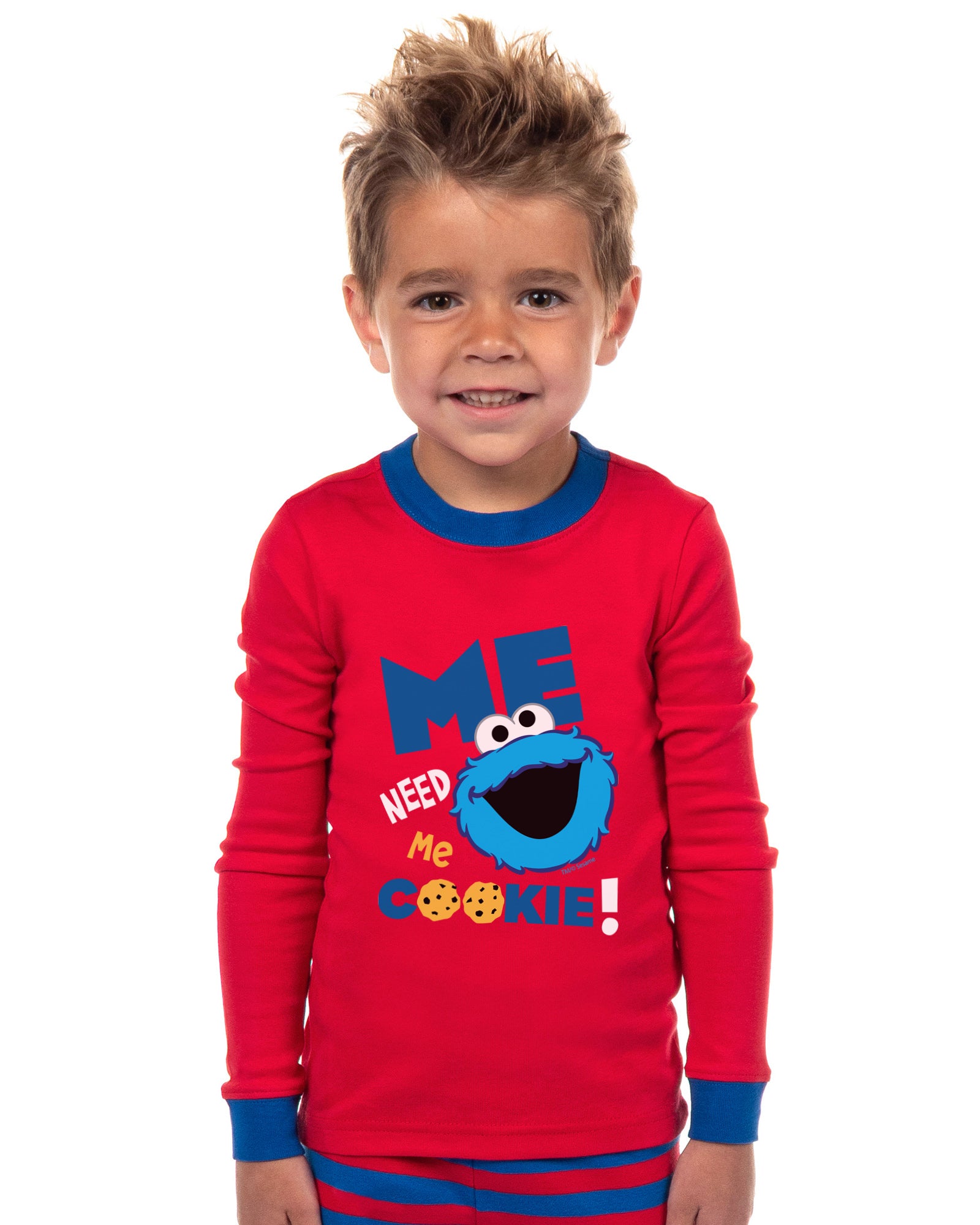 Sesame Street Toddler Boys' Cookie Monster Me Need Cookie Pajama Set