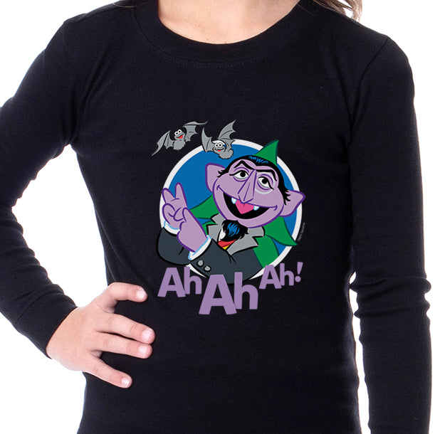 Sesame Street Count Von Count Ah Ah Ah Boys' 2 Piece Long Sleeve Pajama Set