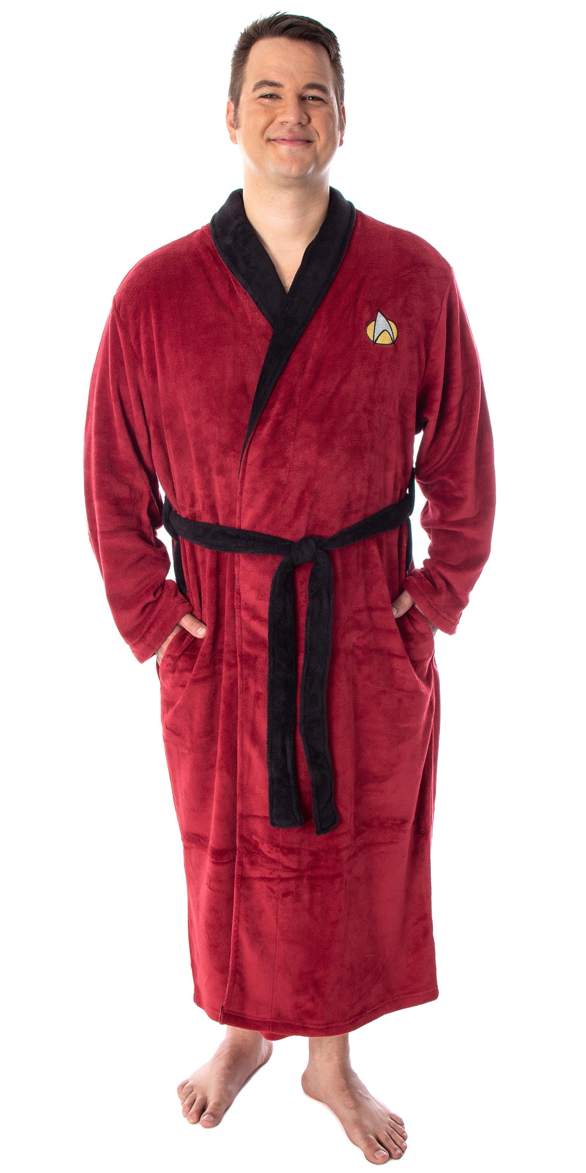 Star Trek TNG Adult Costume Fleece Plush Robe Bathrobe - Big And Tall - Picard