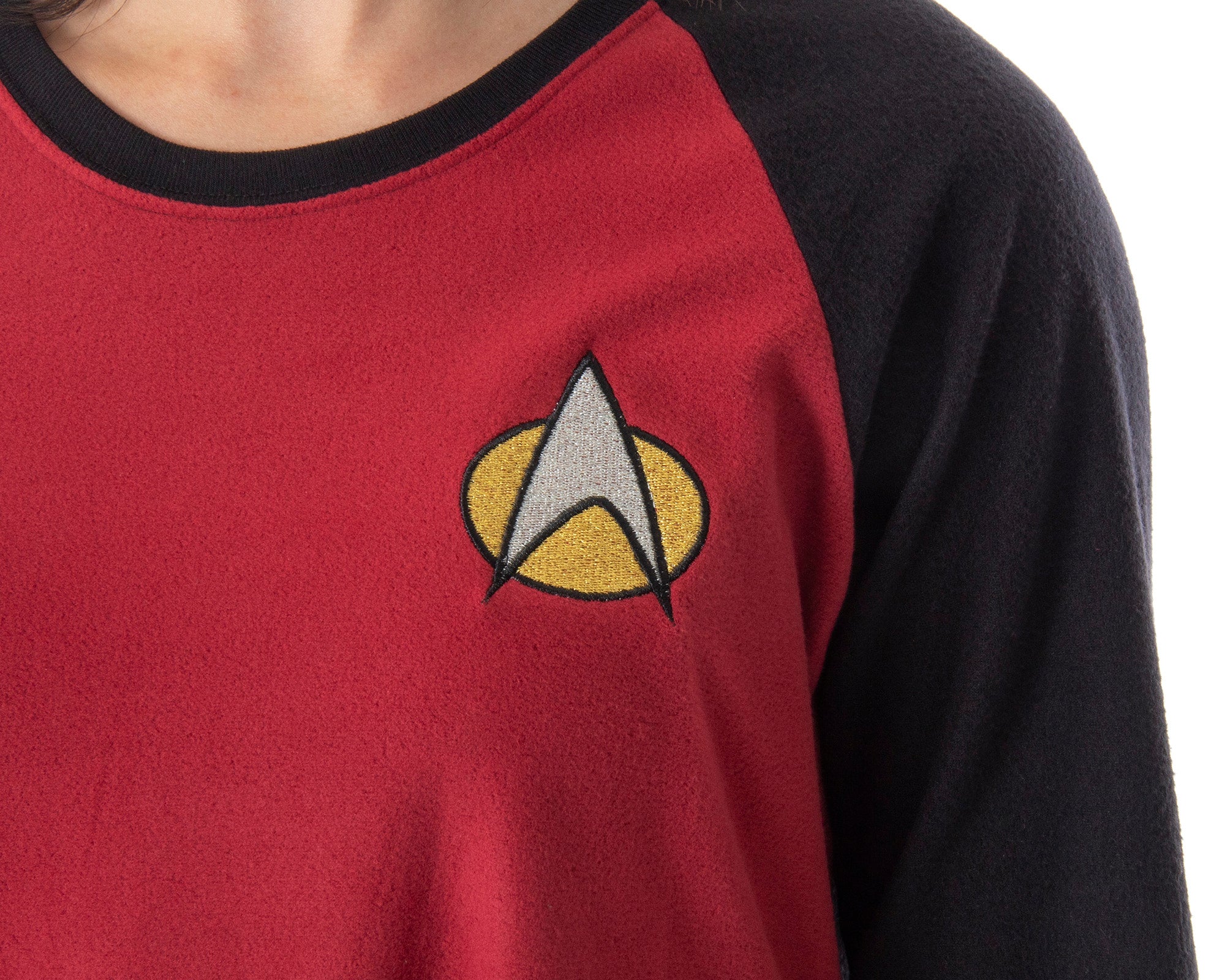 Star Trek Next Generation Women's Juniors Picard Raglan Nightgown Sleep Shirt