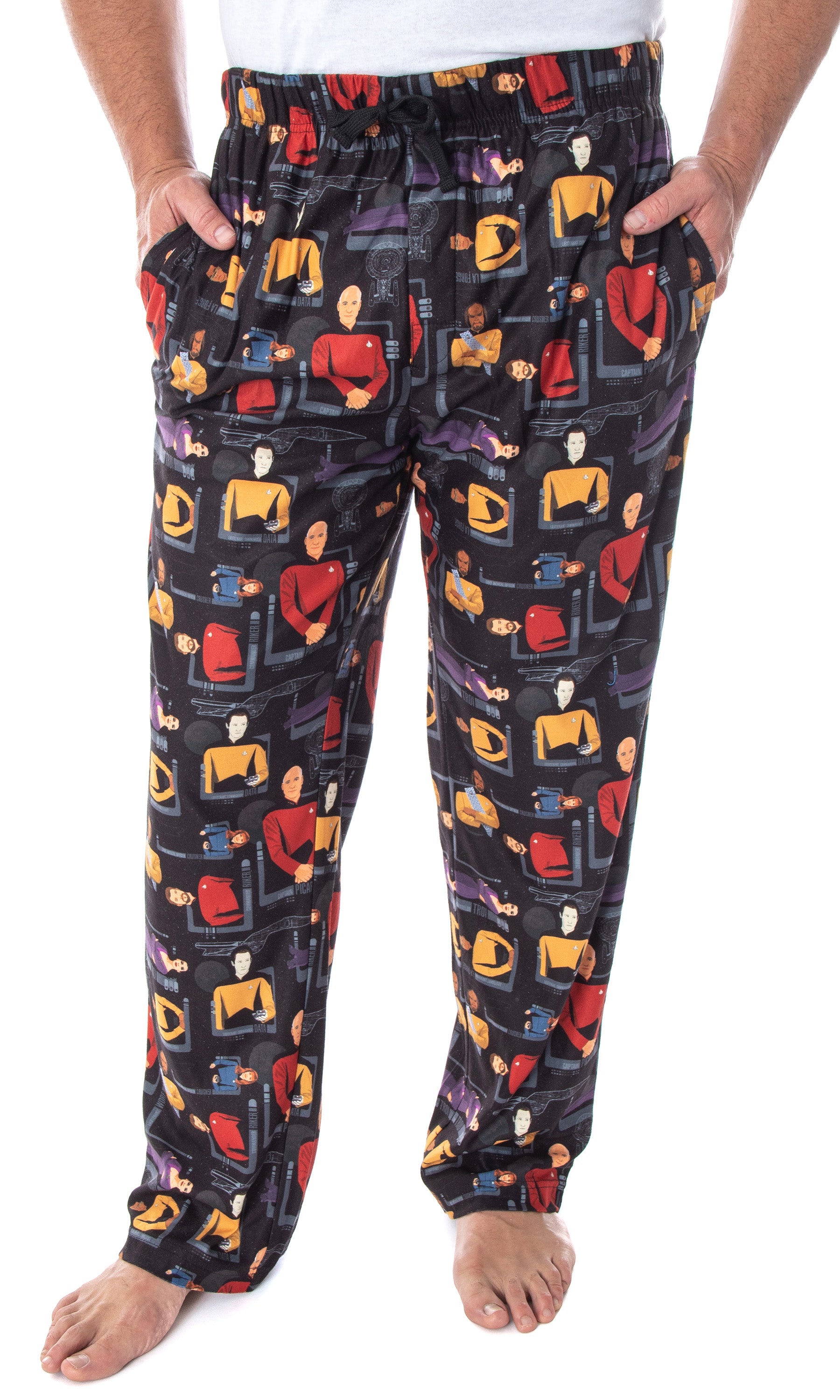 Star Trek The Next Generation Men's Allover Character Sleep Pajama Pants
