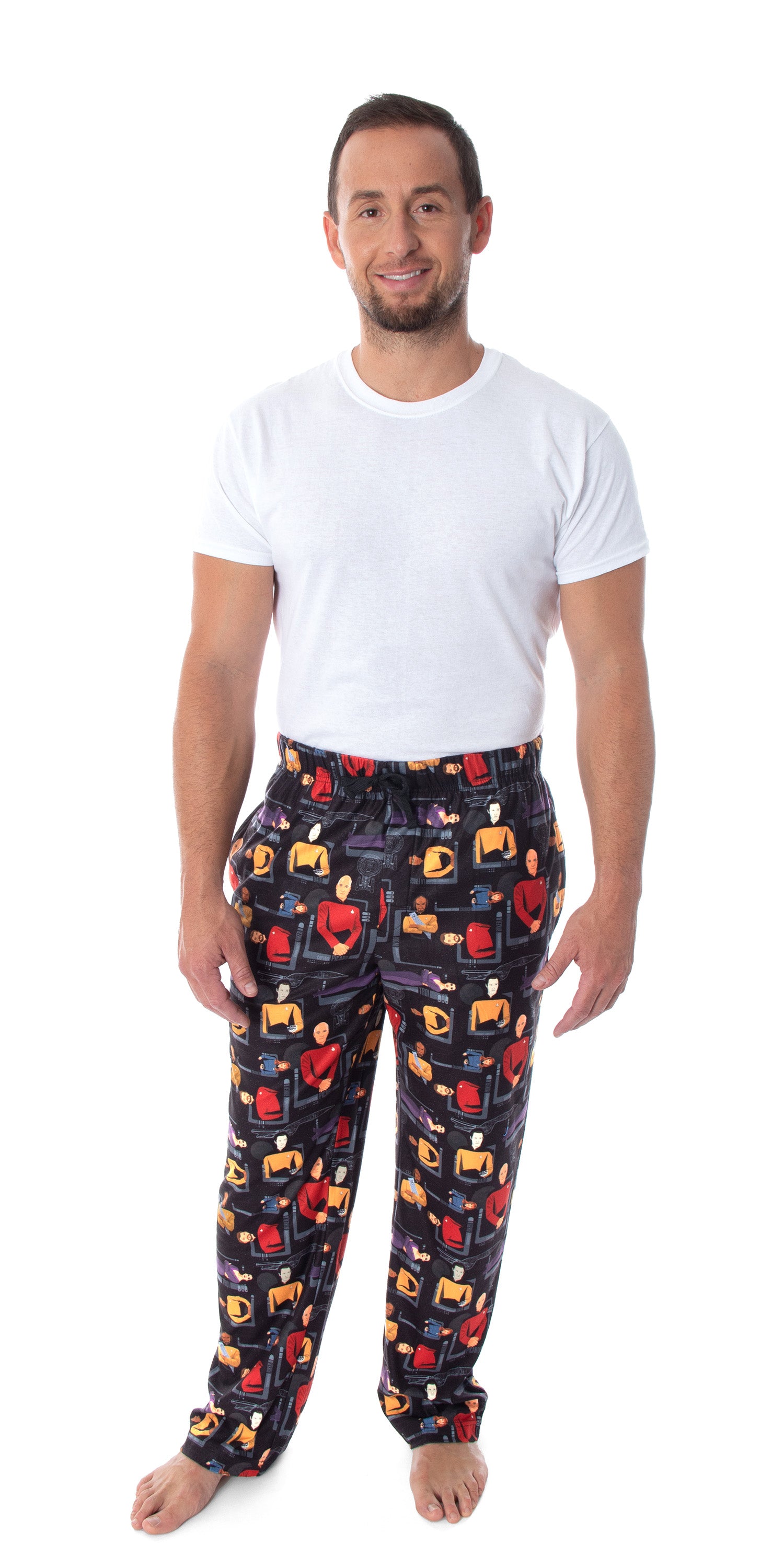 Star Trek The Next Generation Men's Allover Character Sleep Pajama Pants