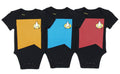 Star Trek: The Next Generation Infant Boys' Primary Colors Crew Uniform Red Gold Blue Sleeper 3 Pack Sleep Pajama