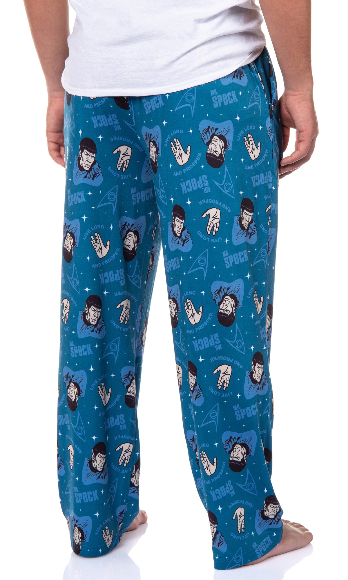 Star Trek Mens TV Show Series Spock Tossed Print Vulcan Lounge Pajama Pants