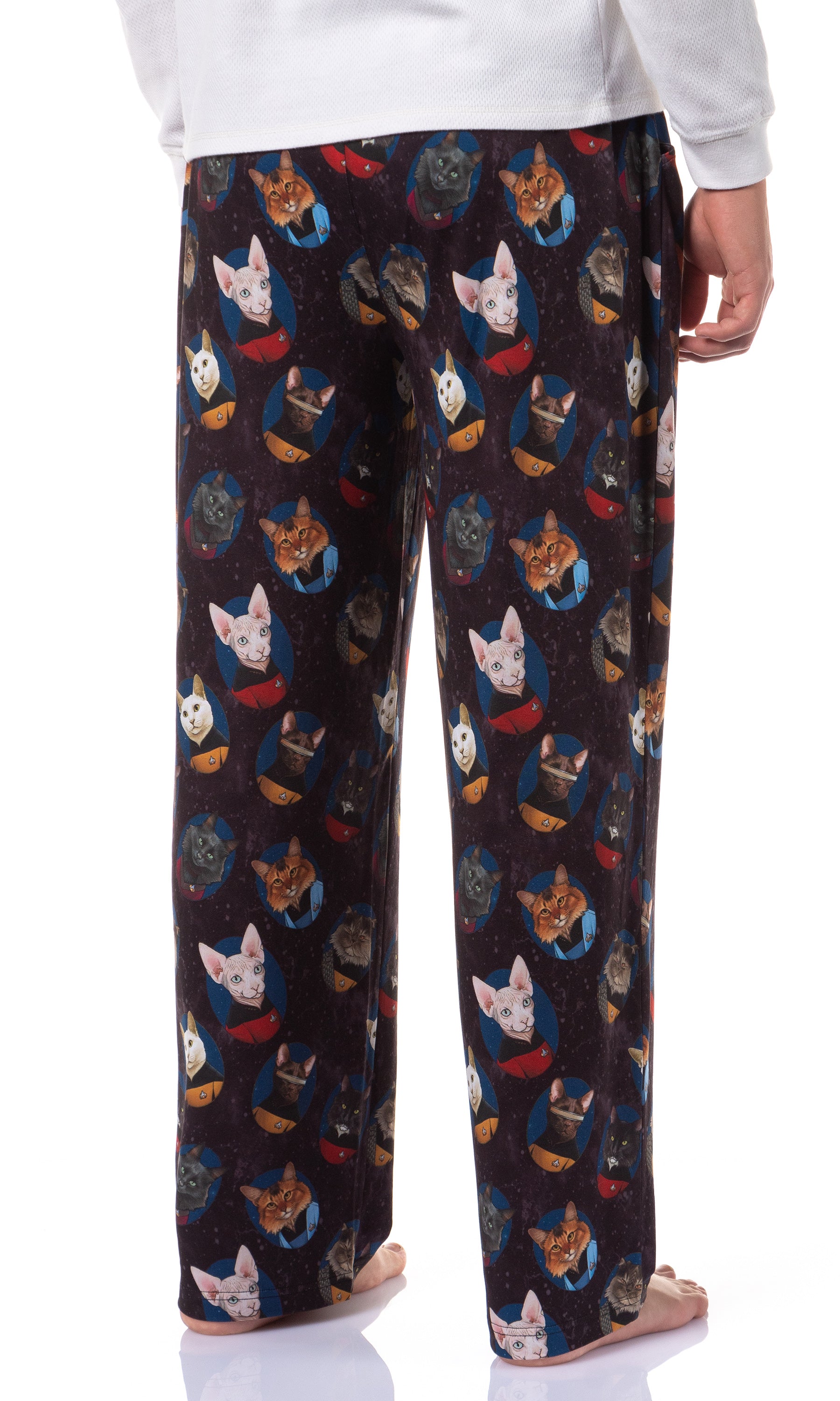 Star Trek The Next Generation TNG Men's Cat Sleep Tossed Print Pajama Pants