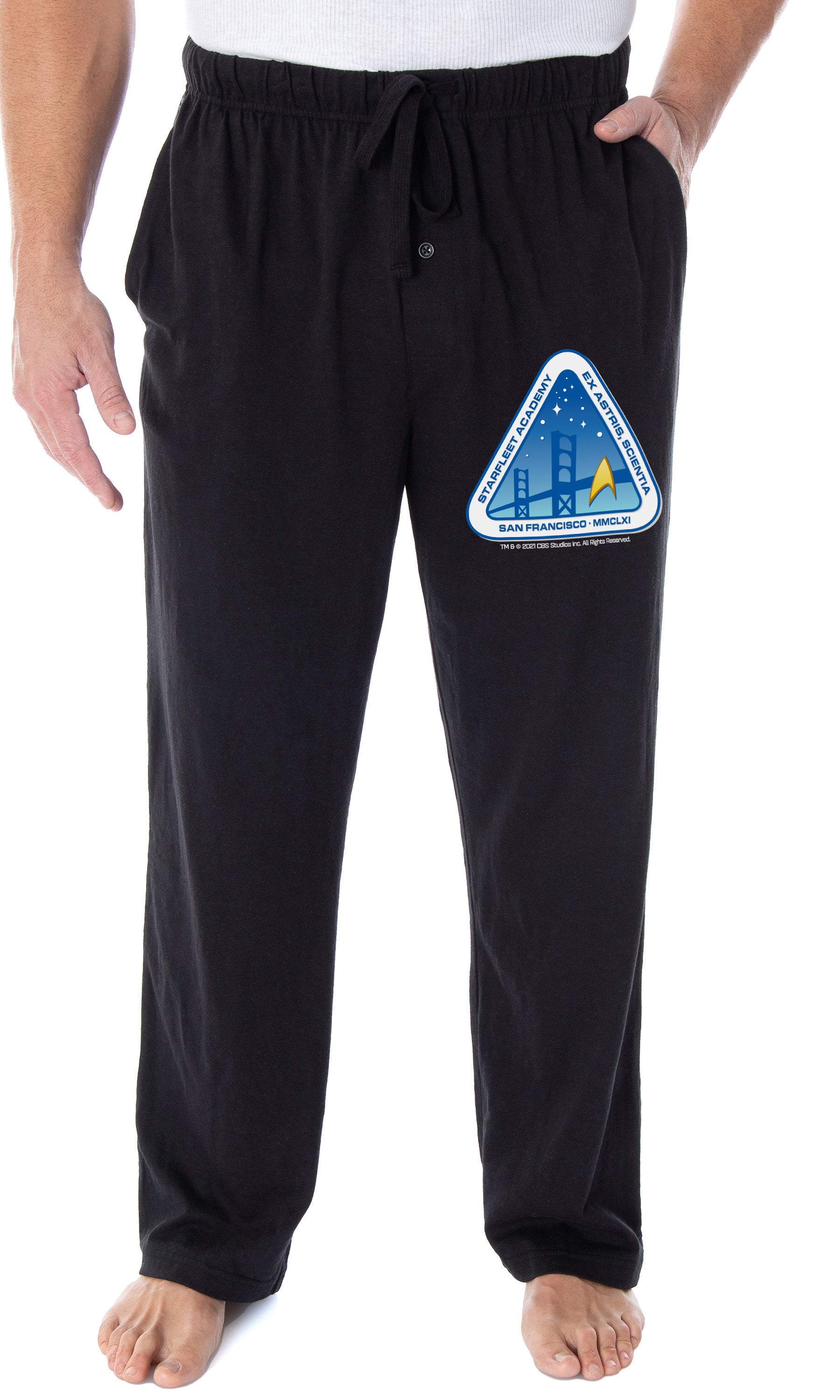 Star Trek Men's Starfleet Academy Ex Astris, Scientia Logo Pajama Pants