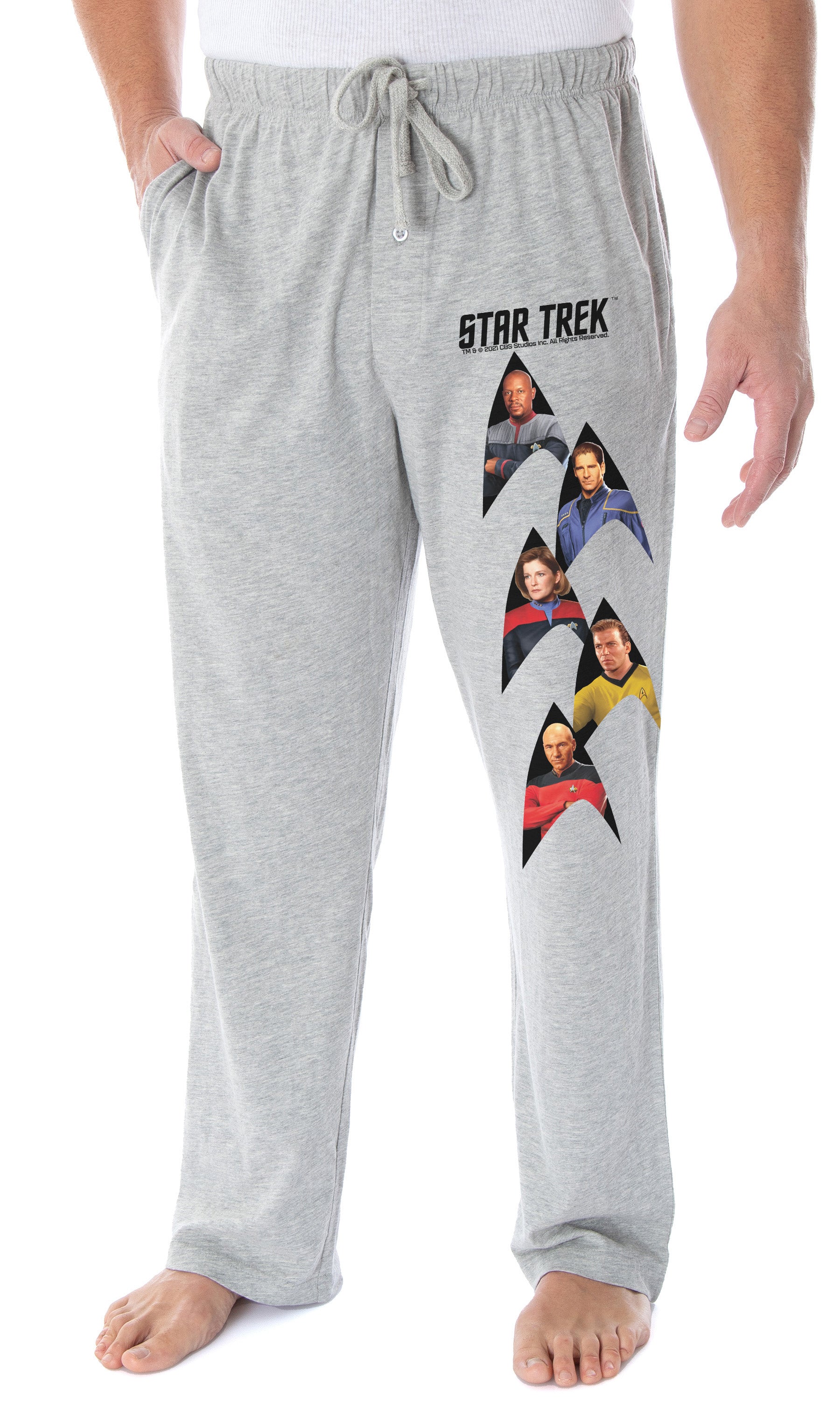 Star Trek Men's Captain Kirk Picard Janeway Archer Sisko Lounge Pajama Pants