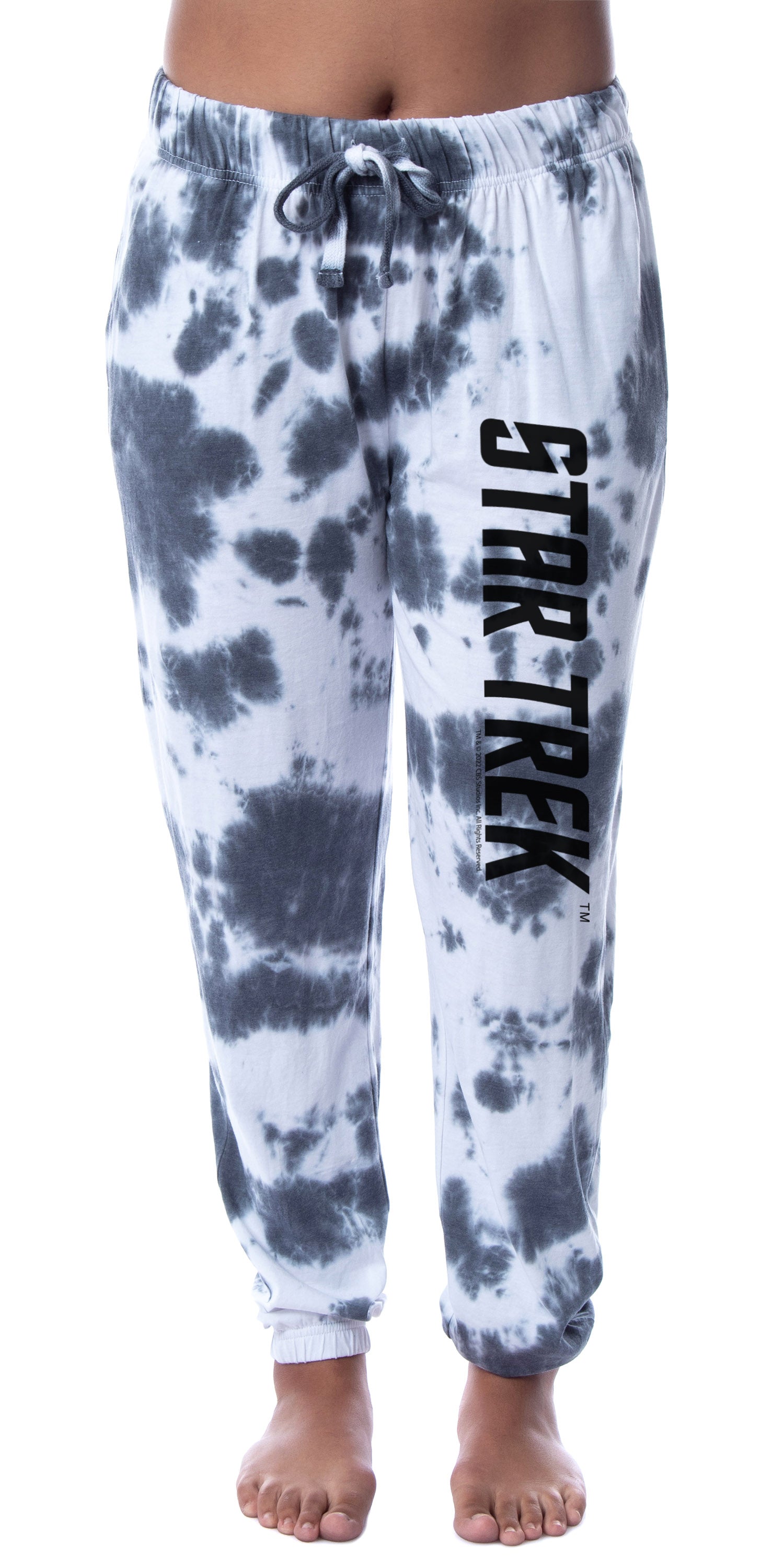 Star Trek Womens' TV Show Logo Title Icon Classic Sleep Jogger Pajama Pants Tie-Dye