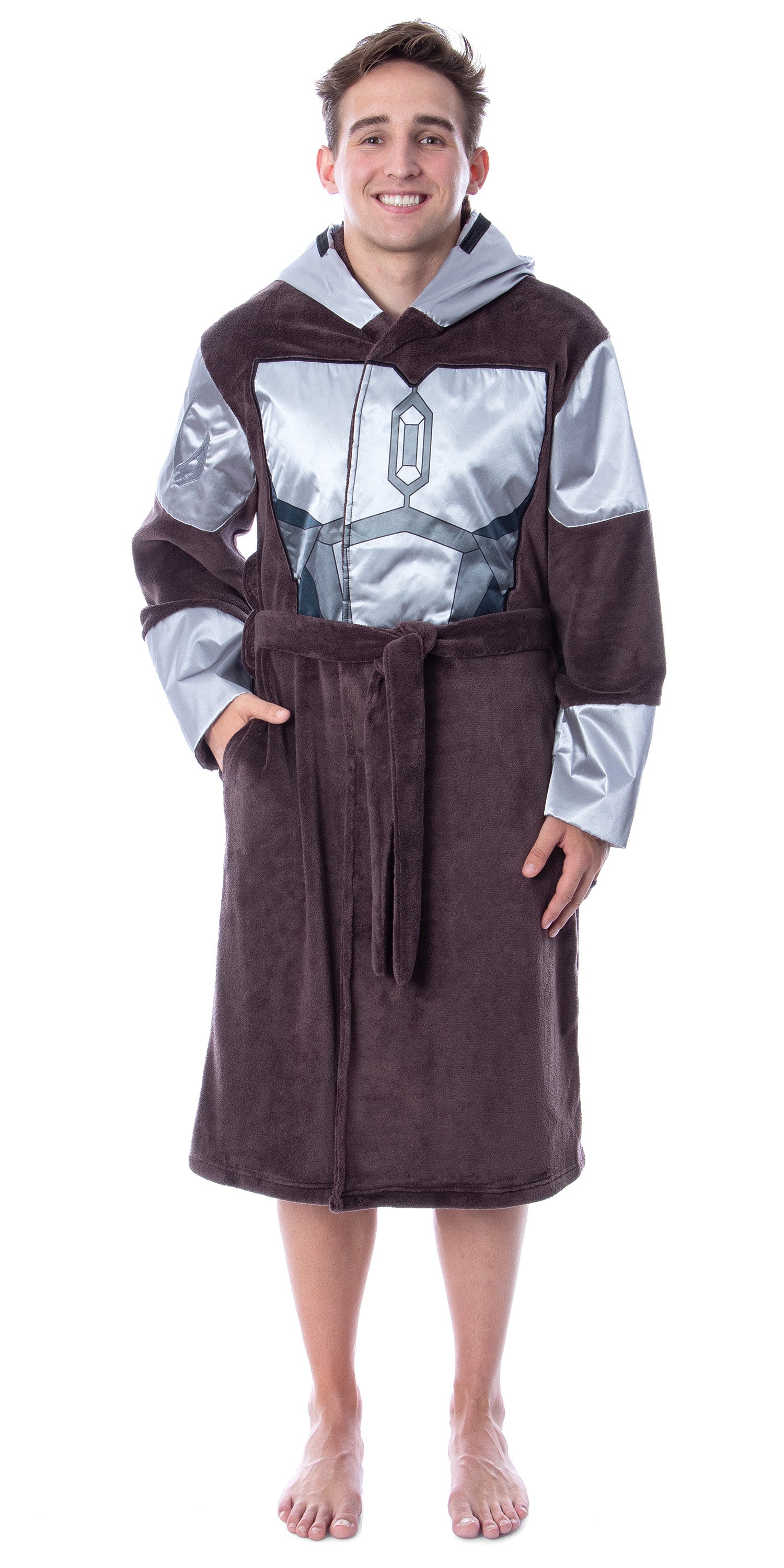 Star Wars Adult The Mandalorian Costume Fleece Robe Bathrobe For Men Women