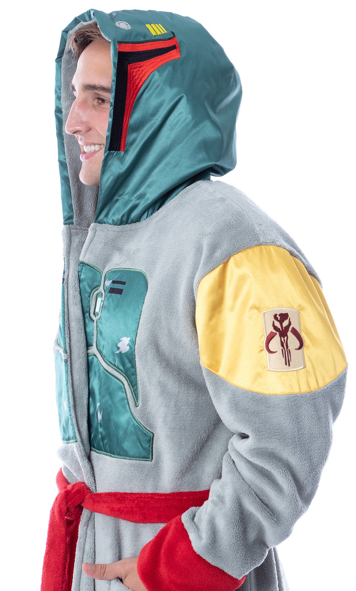 Star Wars Adult Boba Fett Bounty Hunter Fleece Robe Bathrobe For Men Women