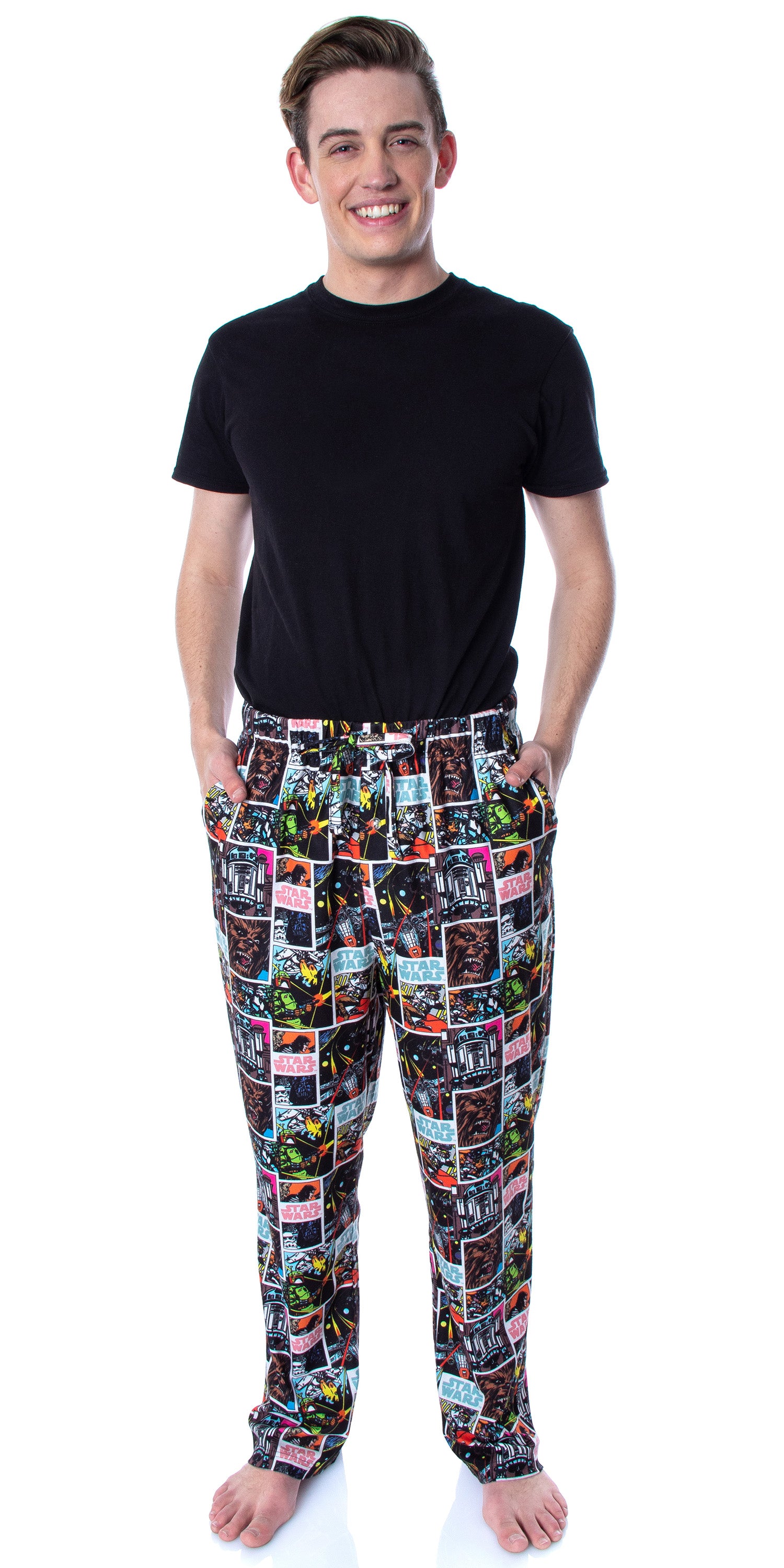 Star Wars Men's Comic Book Allover Pattern Sleep Lounge Pajama Pants