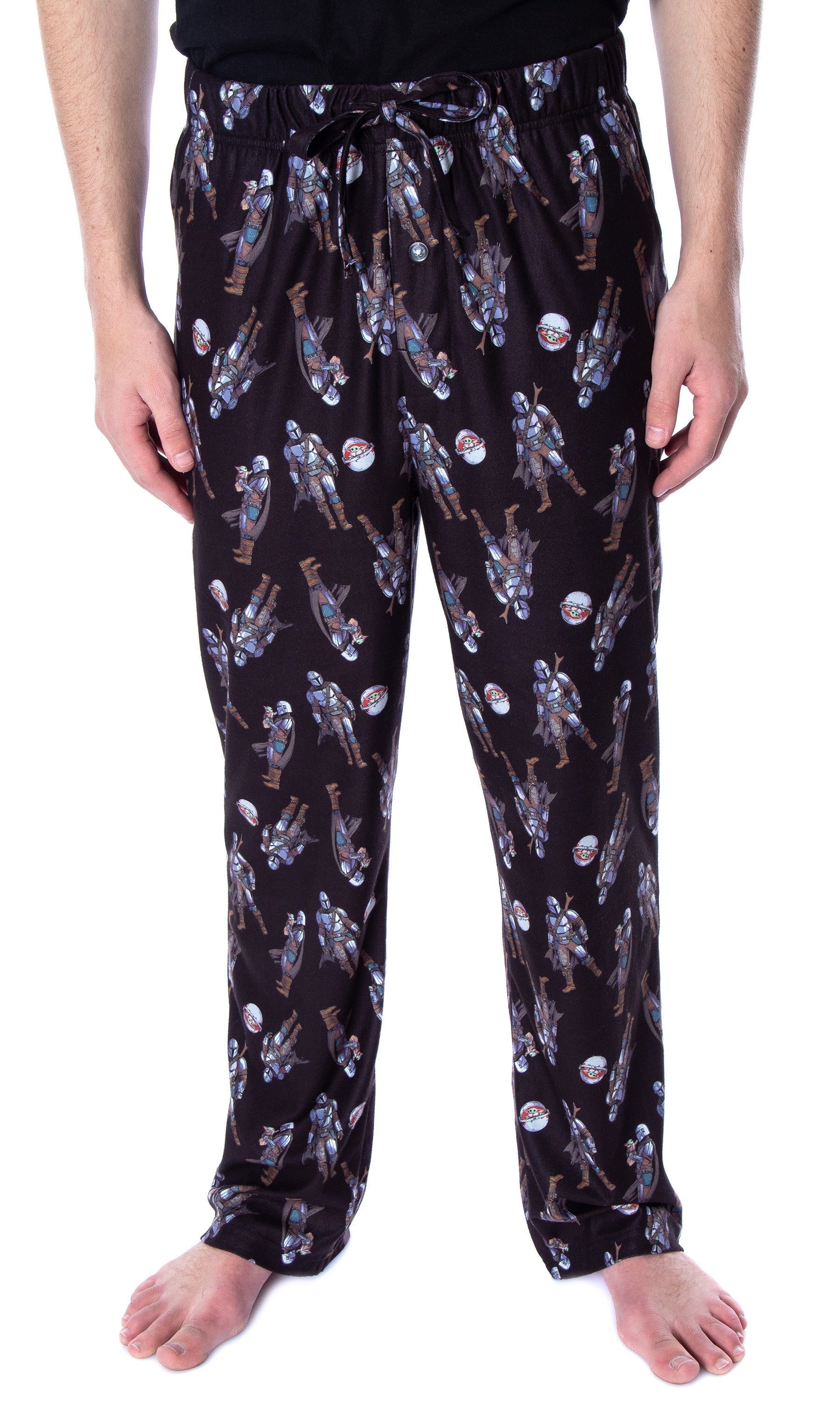 Star Wars Men's The Mandalorian Mando and Baby Yoda Sleepwear Pajama Pants